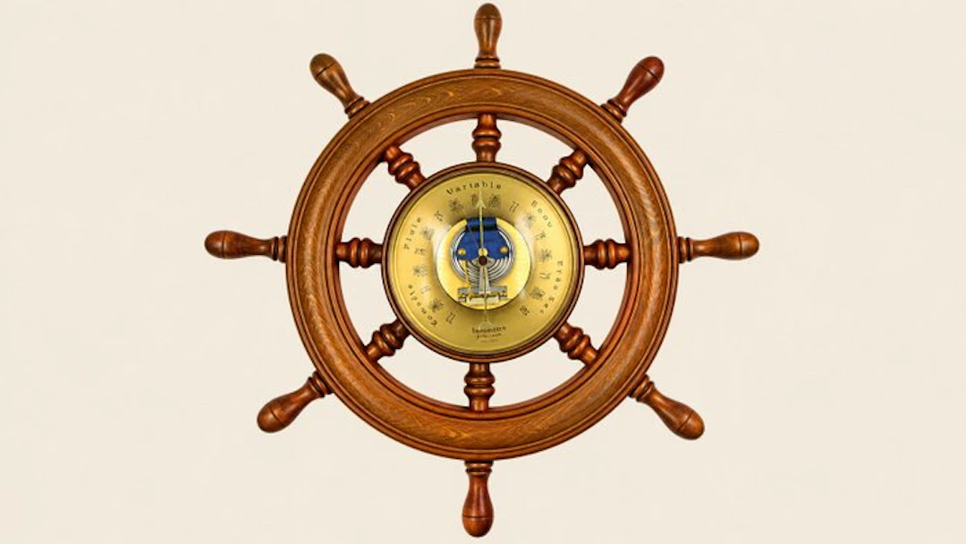 Barometer - Wood, Brass, Glass