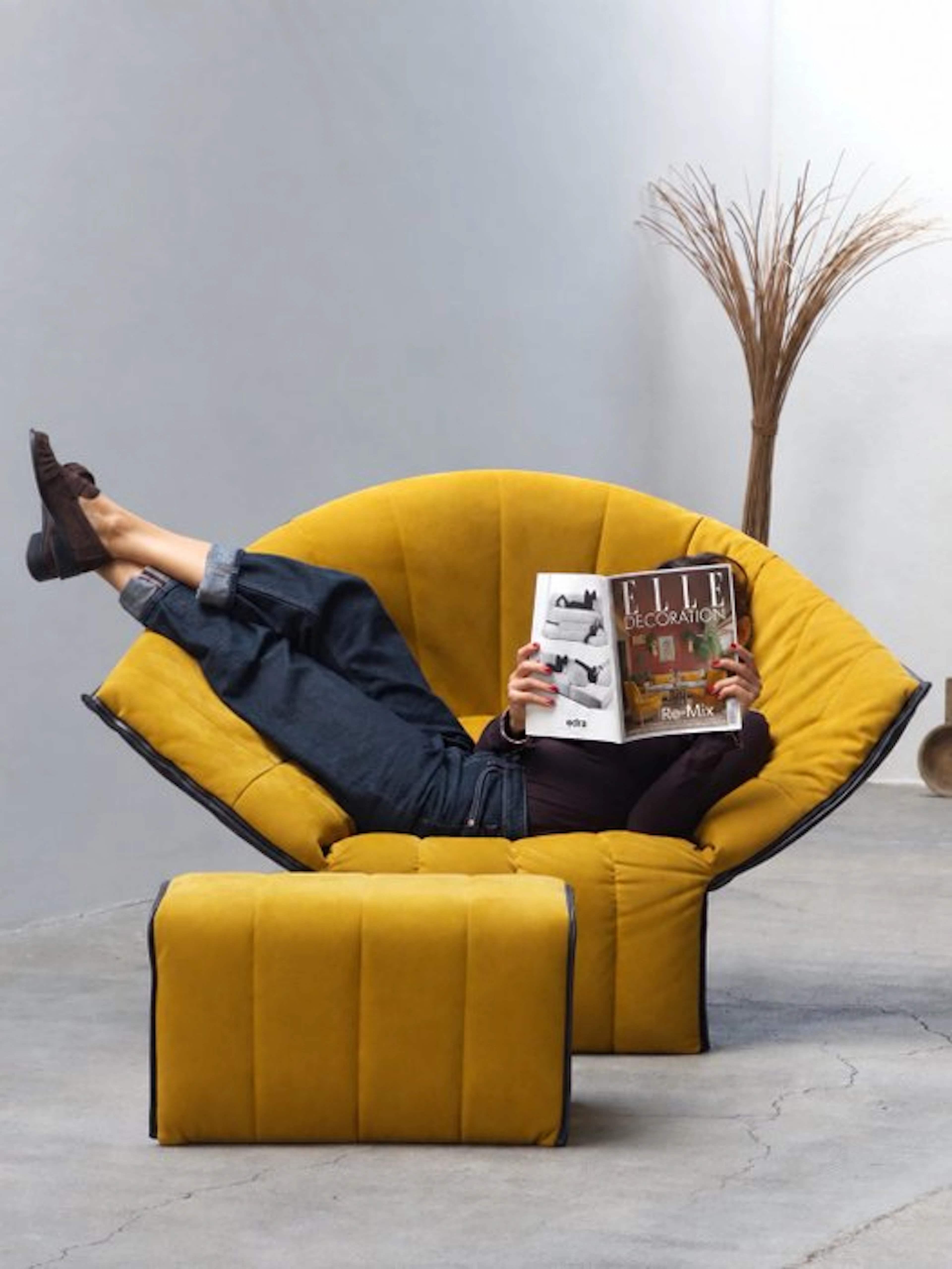Ligne Roset - Inga Sempé - Armchair - Leather, Alcantara