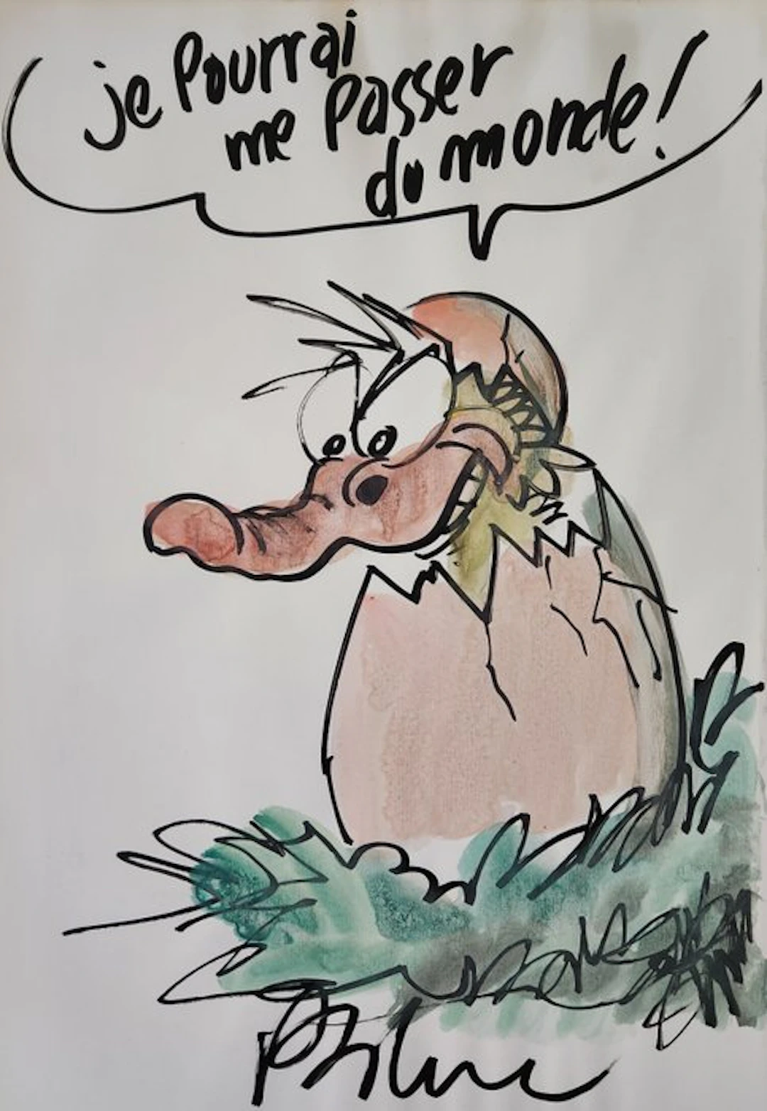 Ptiluc (Lefèbvre, Luc) - 1 Original drawing - Amours volatiles