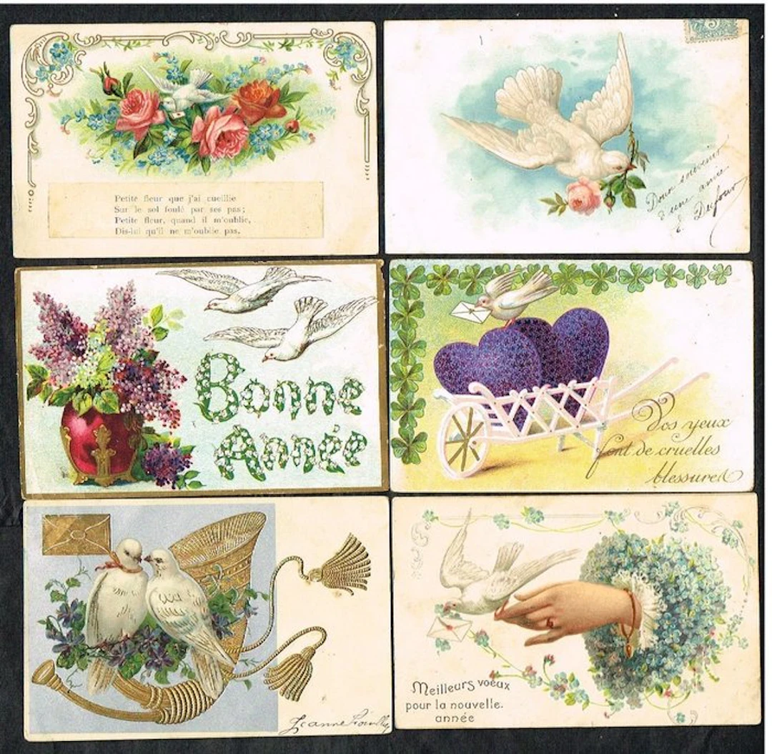 Various wishes represented by doves (Symbol of Peace)...