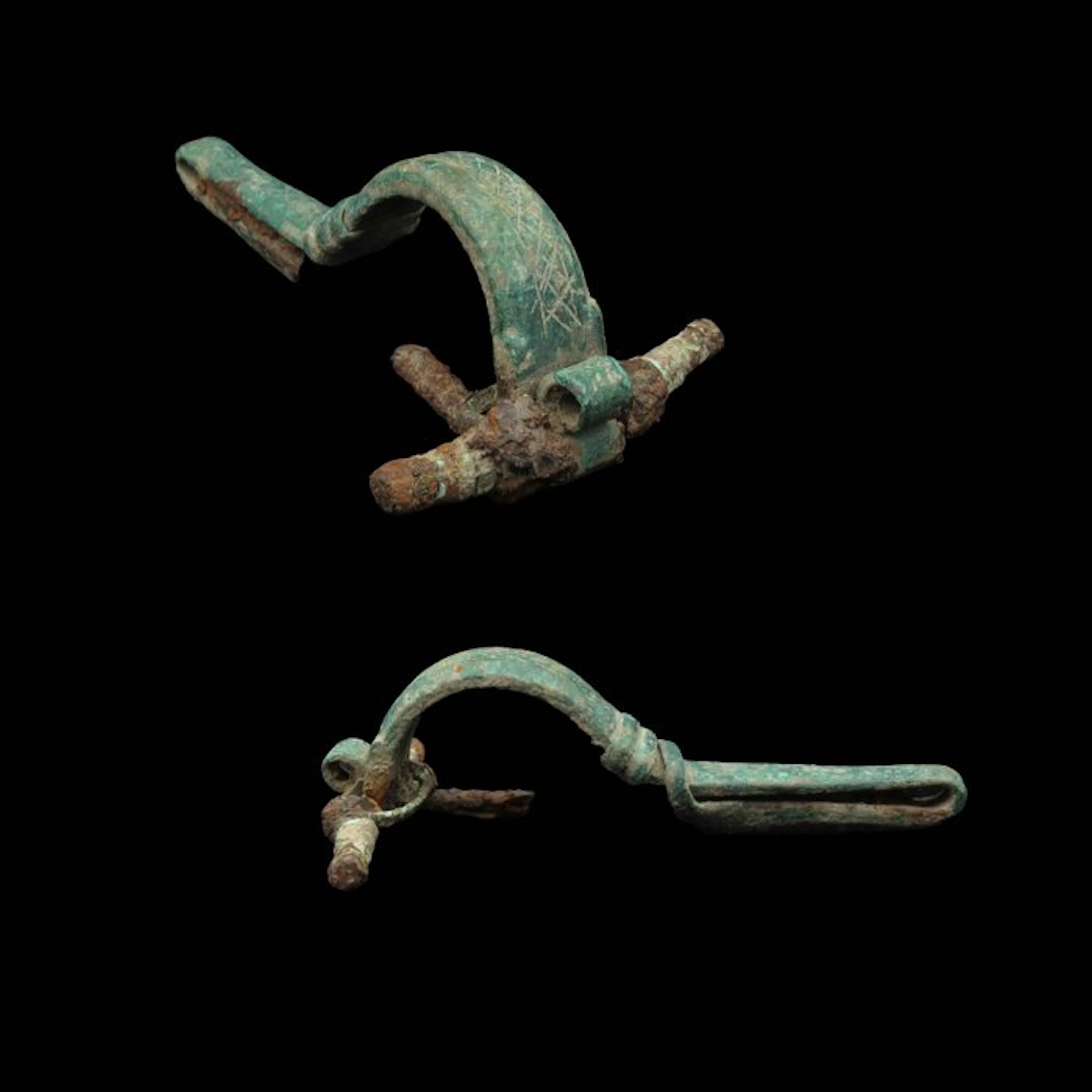 Ancient Roman Bronze decorated Cross Bow Brooch/Fibula...
