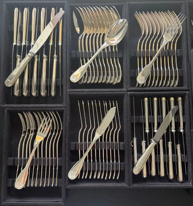 Christofle - Cutlery set for 12 (125) - Vendome - Silverplated