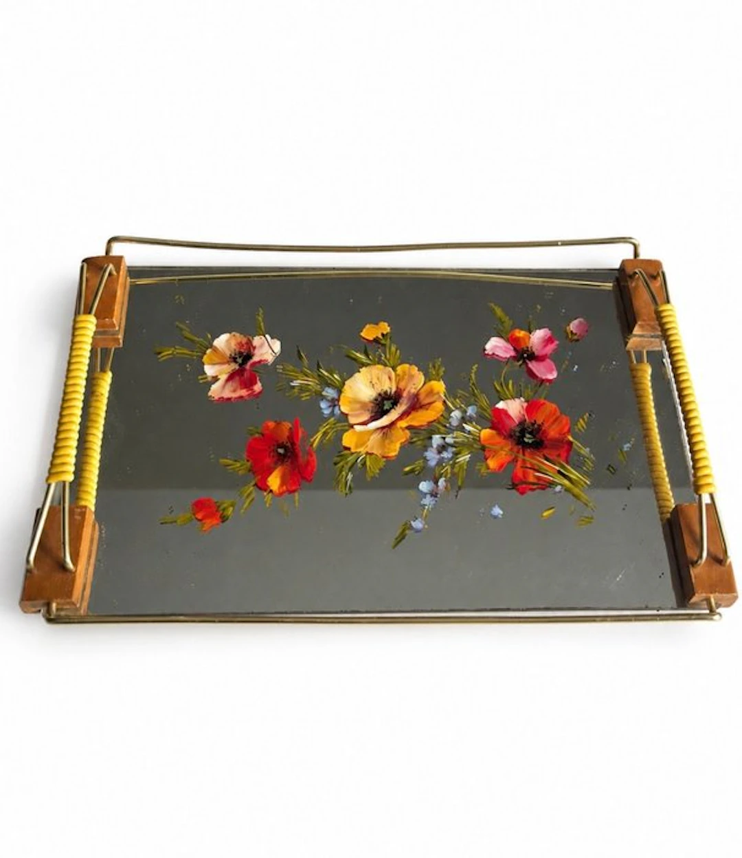 Tray - Glass, Metal - Art Deco tray
