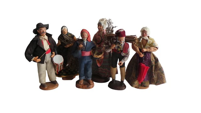 Collection of 6 Provençal nativity figurines (6) - Terracotta