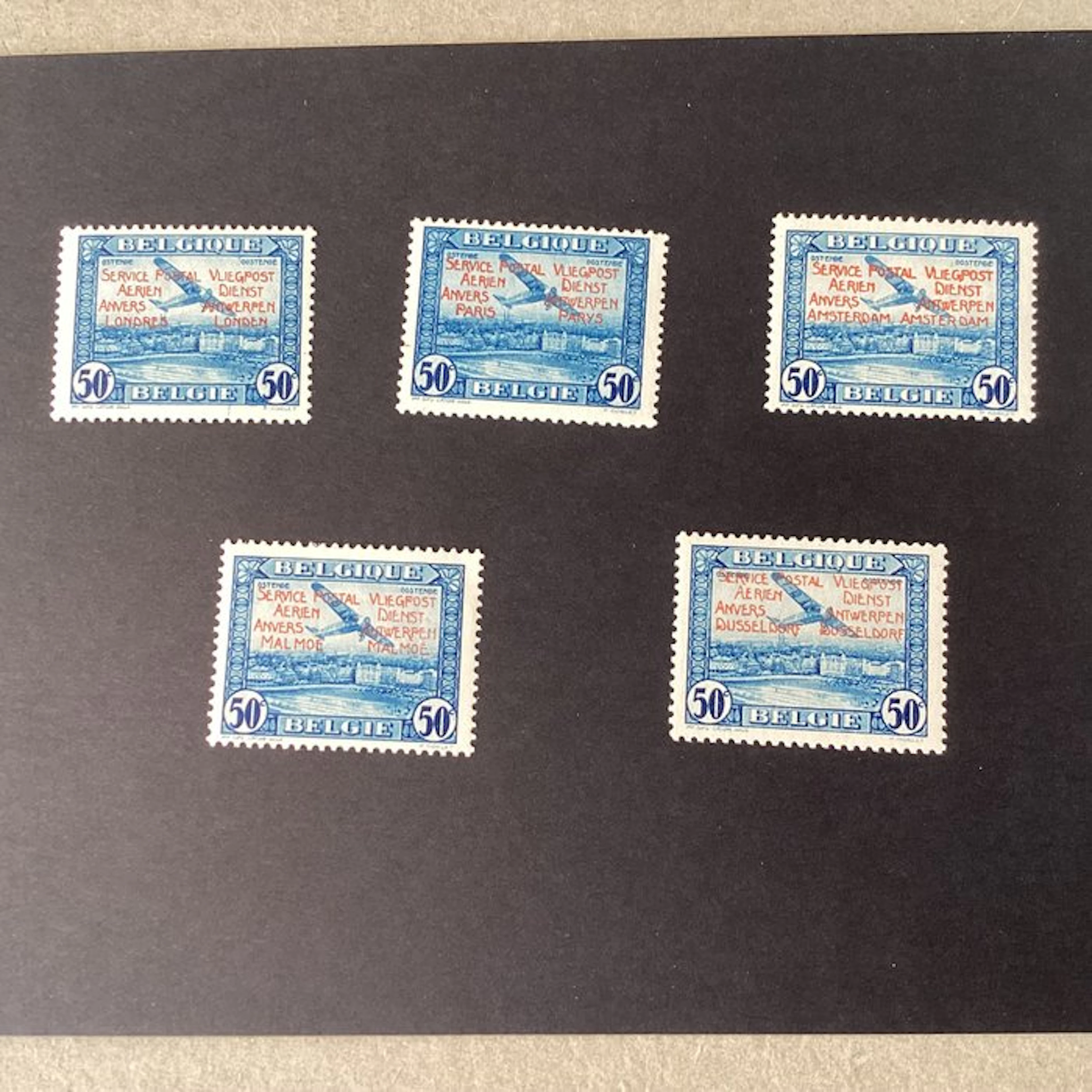 Belgium 1931 - Airmail stamp exhibition in Antwerp