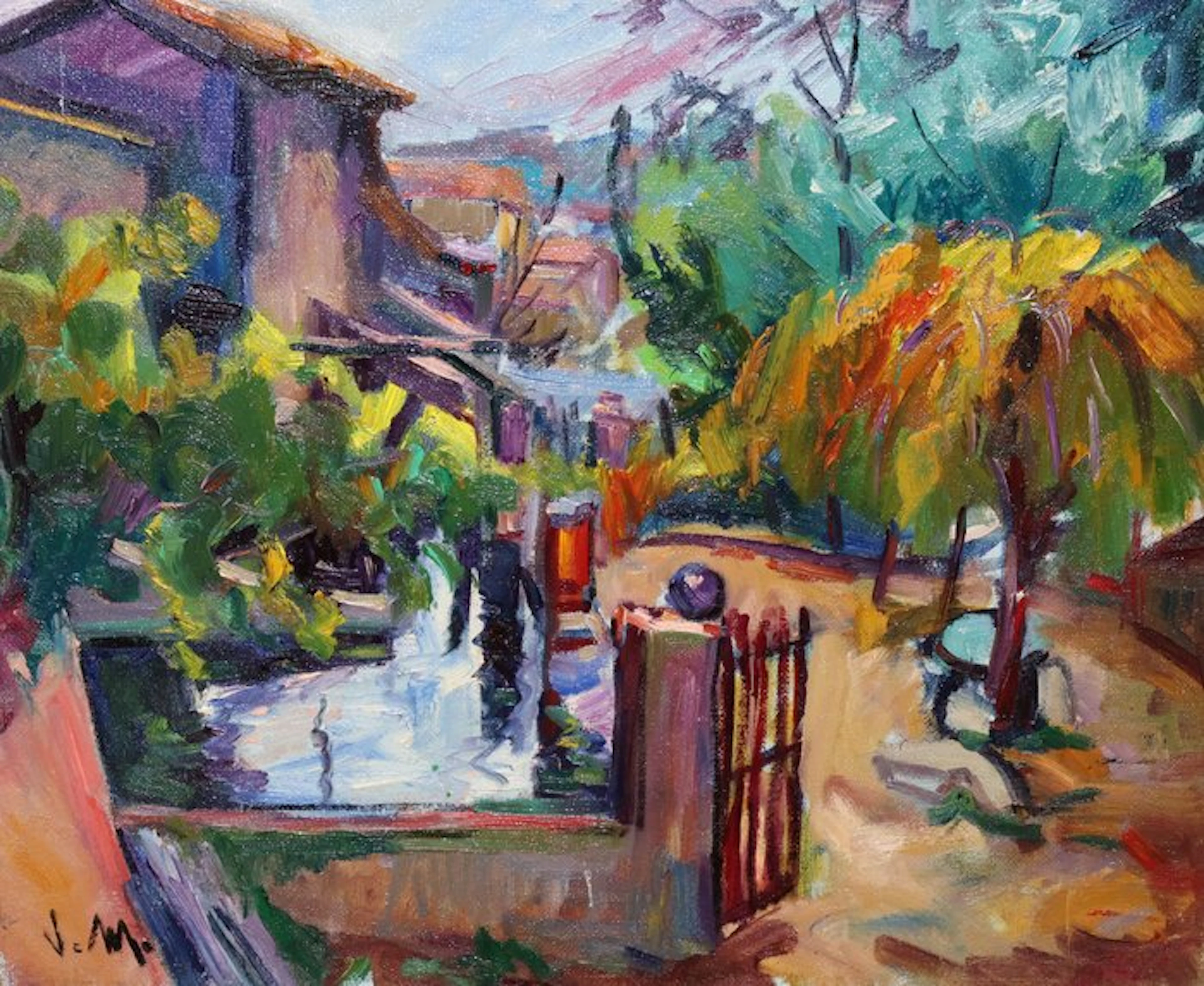 Juan Mendoza Marruedo (1929) - Jardín junto al estanque - NO RESERVE