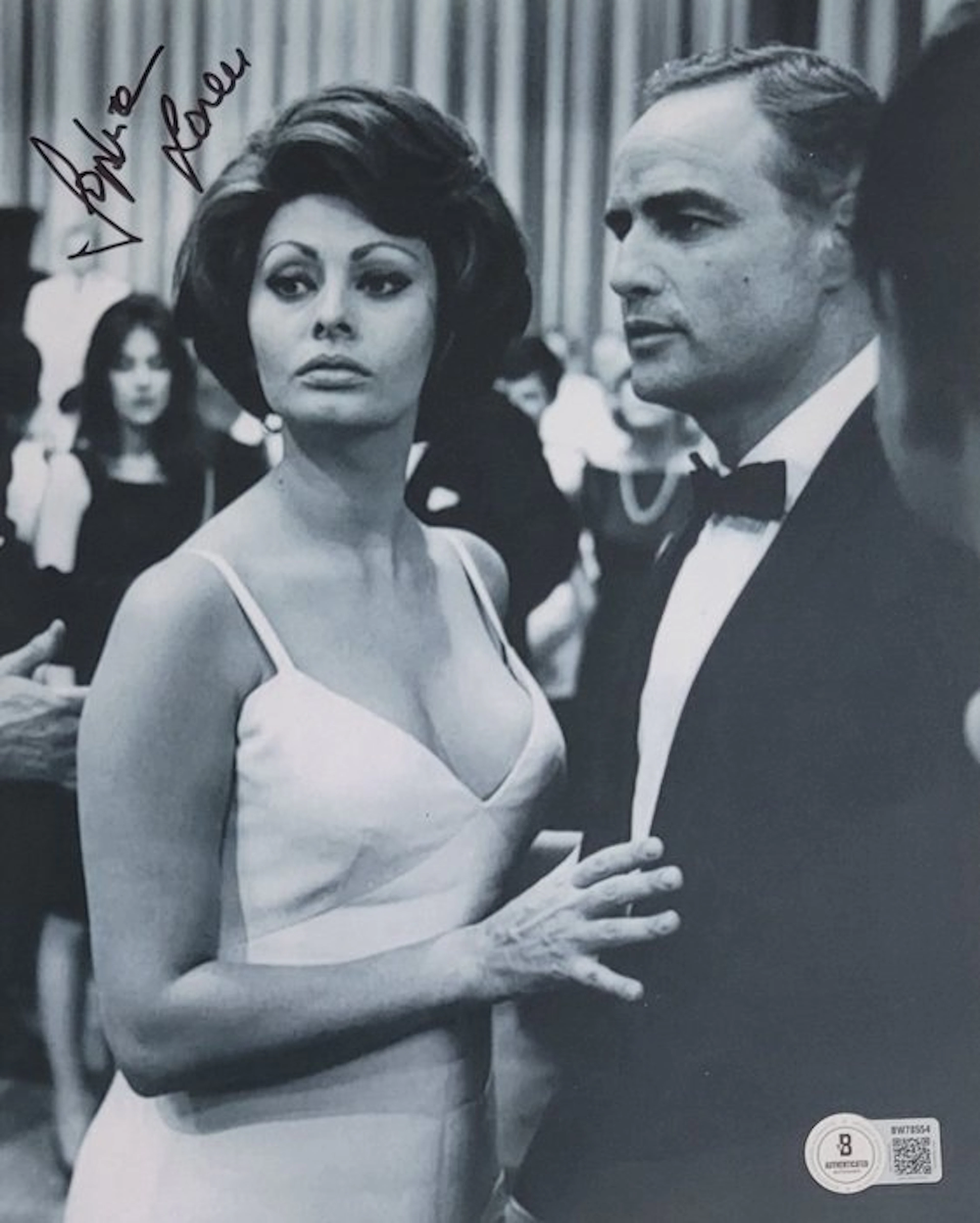 Sophia Loren (here with Marlon Brando) - Italian Icon - Autograph