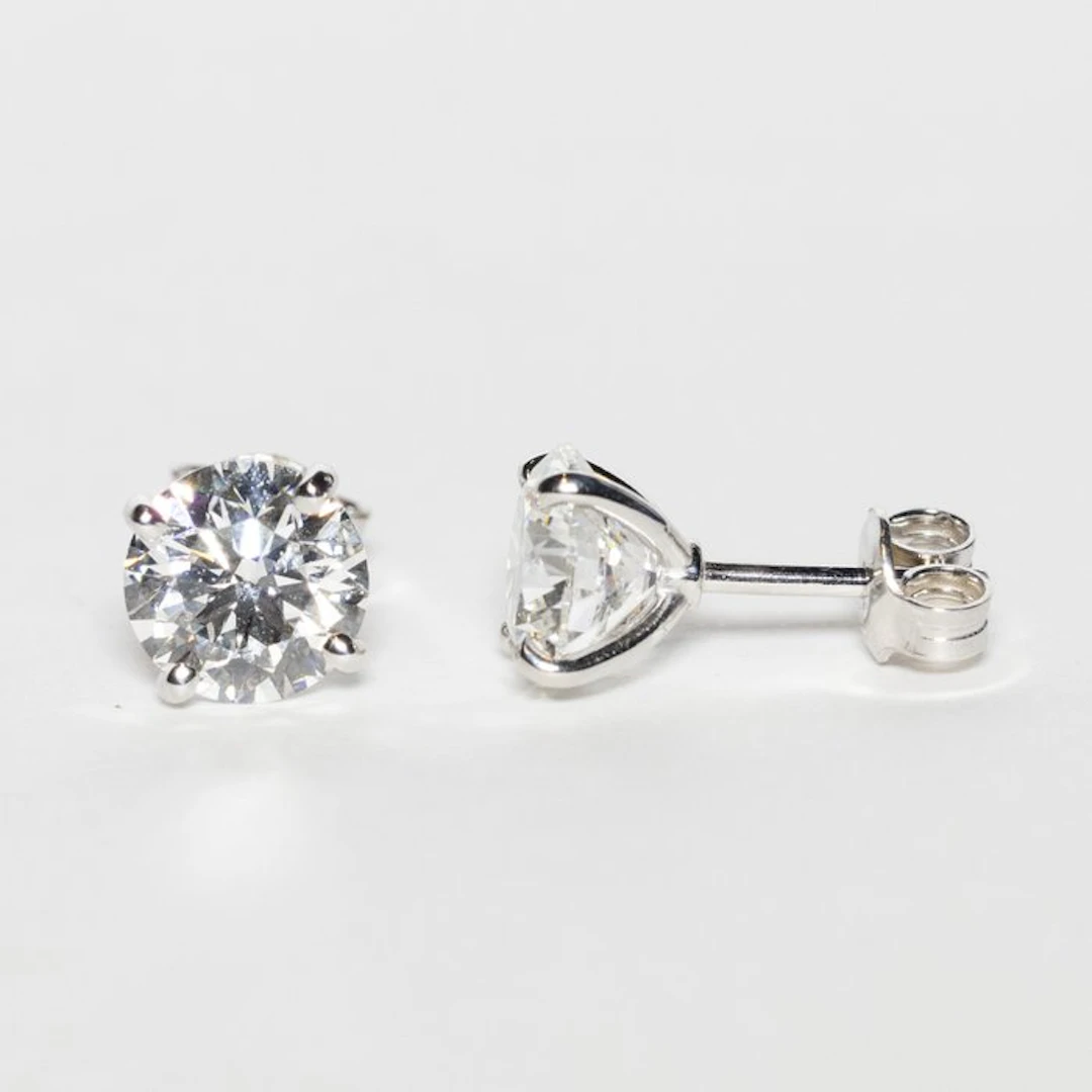 Earrings - 18 kt. White gold - 4.24ct. tw. Diamond (Lab-grown) - F VS1 IDEAL