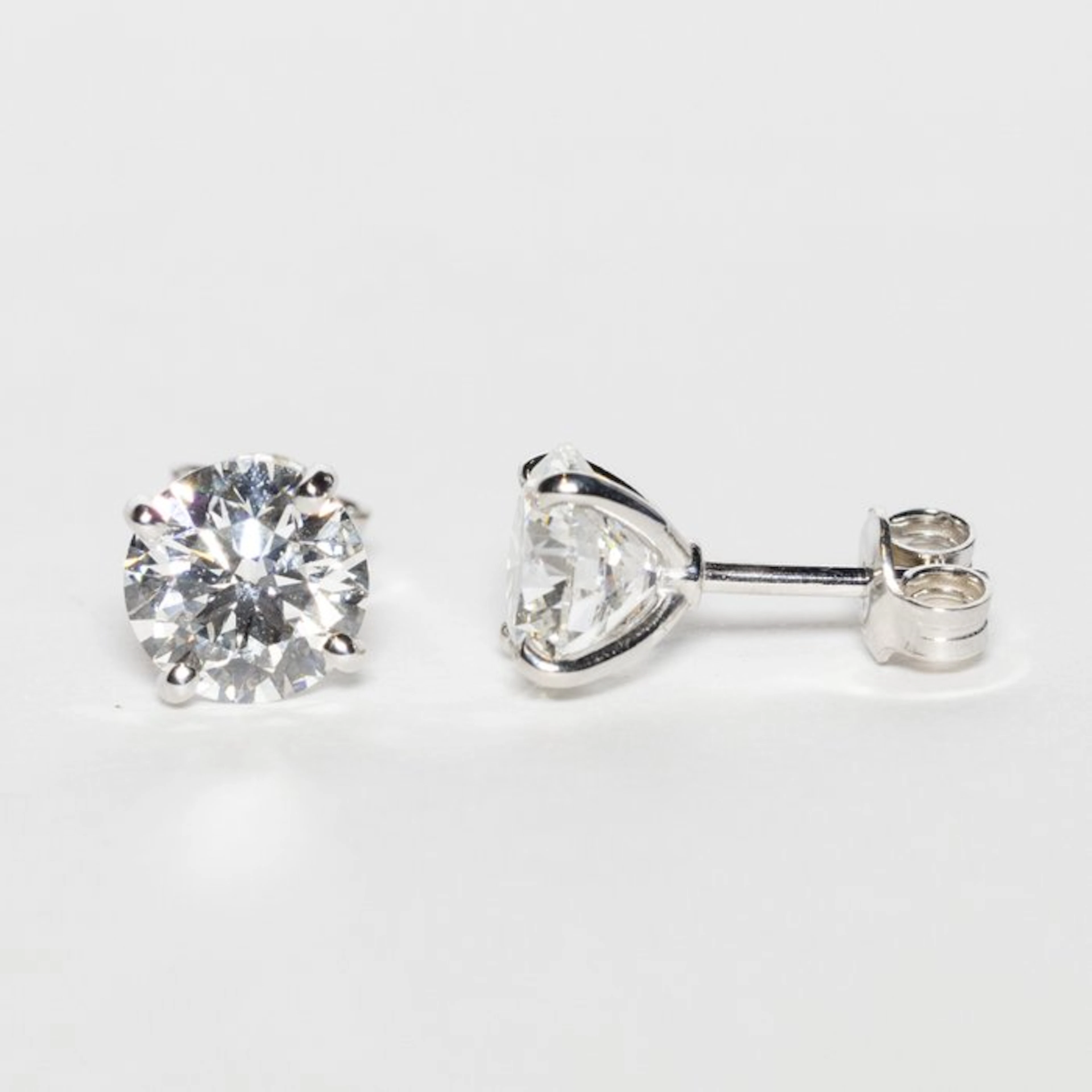 Earrings - 18 kt. White gold - 4.24ct. tw. Diamond (Lab-grown) - F VS1 IDEAL