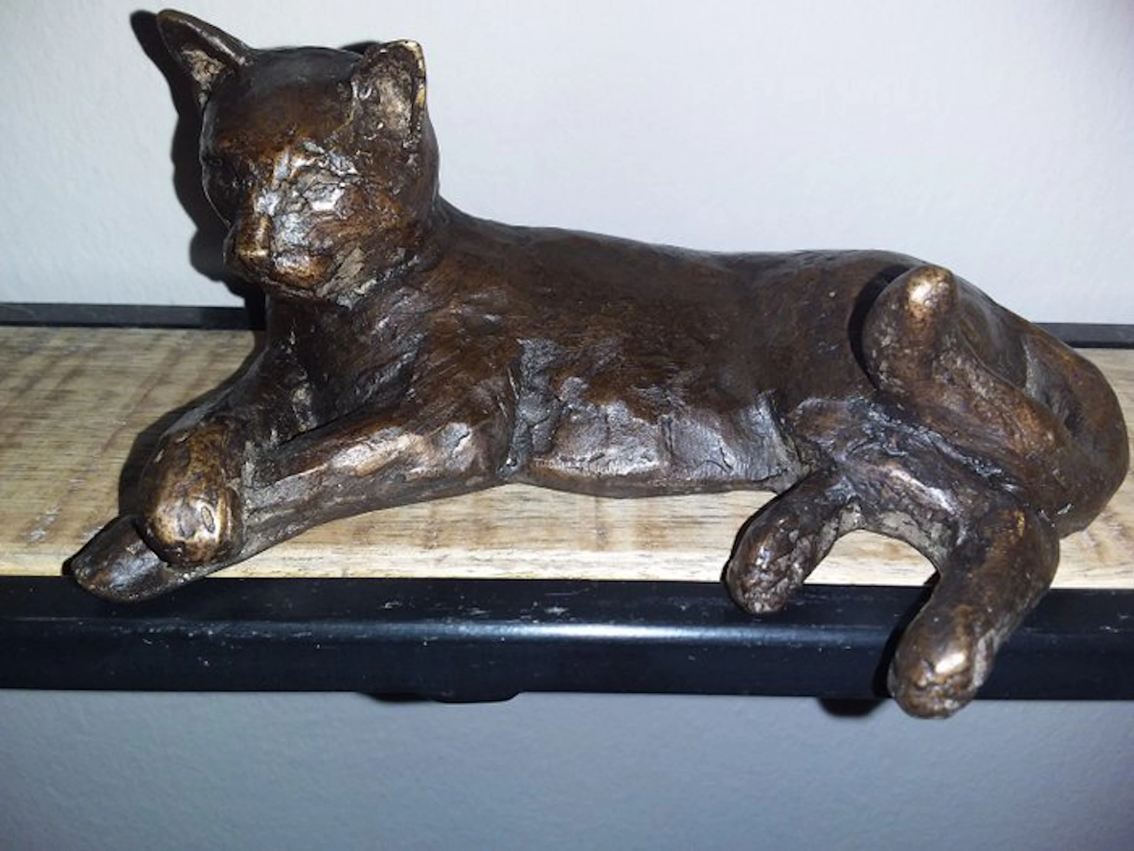 Sculpture, Cat resting - 15 cm - Bronze