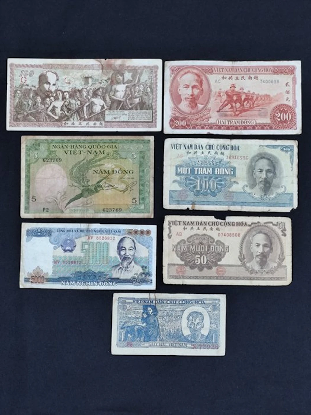 Vietnam, South Vietnam. - 7 Banknotes - Various Dates (No reserve price)