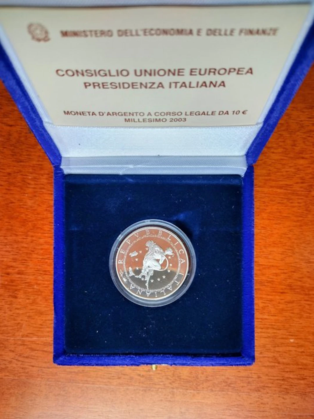Italy. 10 Euro 2003 "Presidenza Italiana" Proof (No reserve price)
