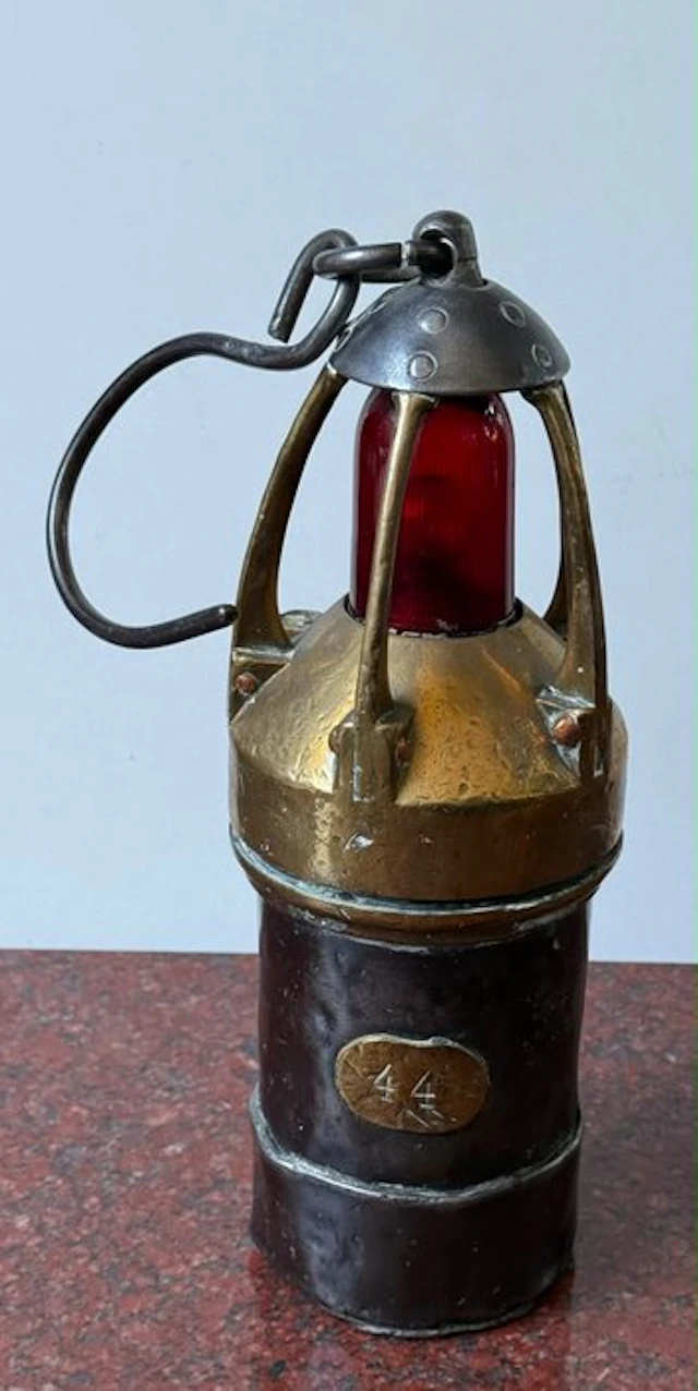 Hanging lamp - Steel, Brass - Authentic Electric Miner'