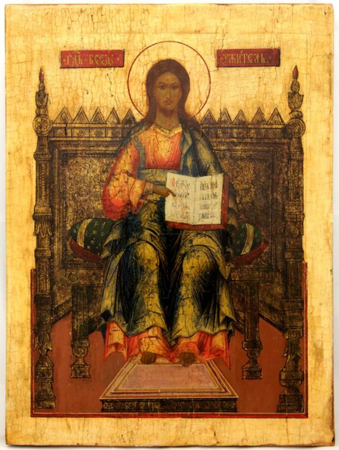 Icon - Christ the Almighty Enthroned - Wood