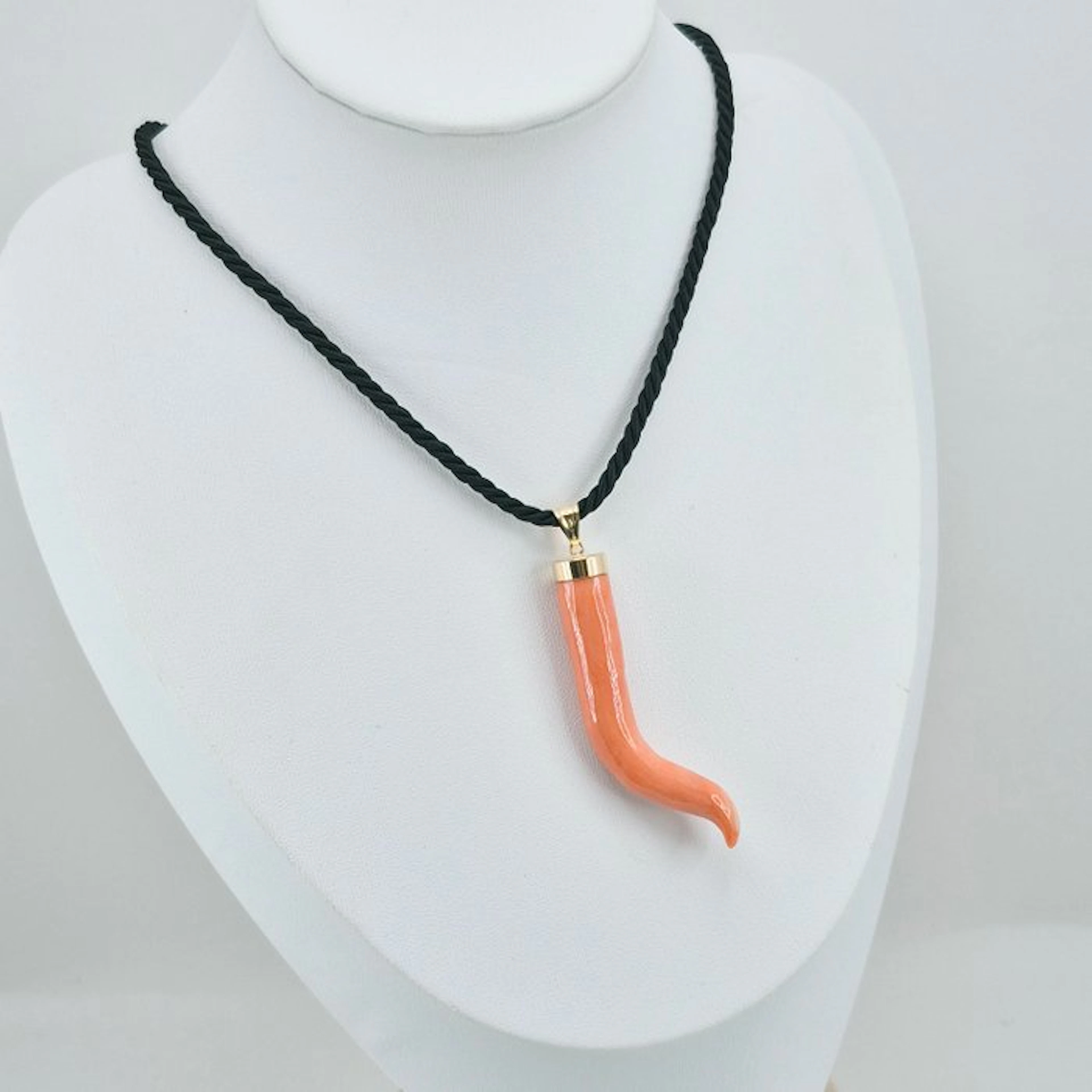 Coral - 18 kt. - Yellow gold - Pendant - CORNO CORALLO CERASUOLO