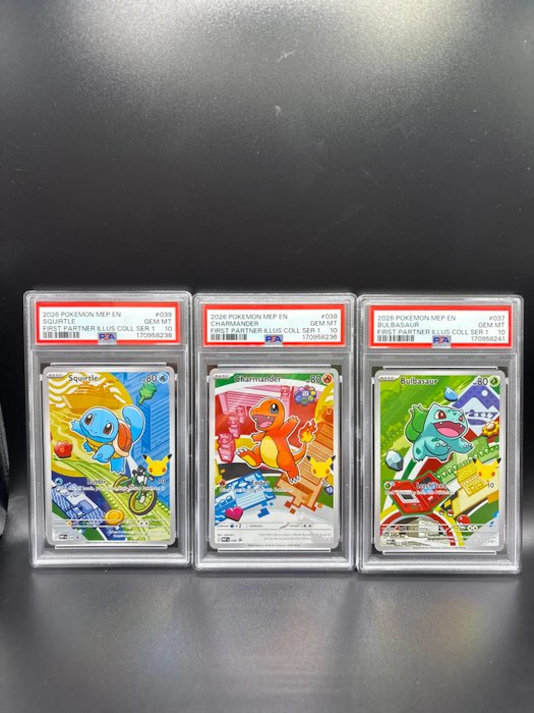 Pokémon - 3 Graded card - Squirtle