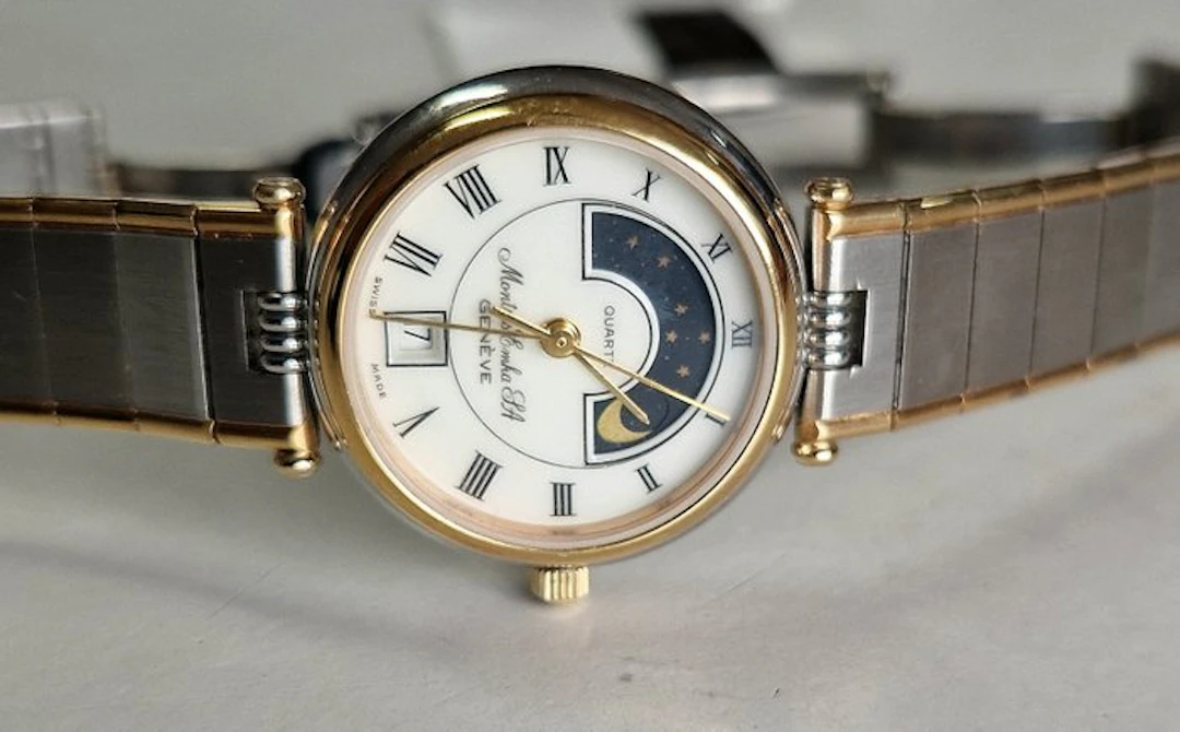 EMKA Geneve - Mondphase Bicolor - No reserve price - ETA Quartz - Women - 1995