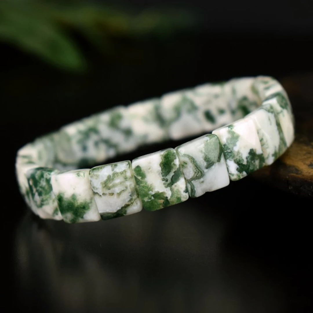 Tree Agate - Dendritic Agate - High Quality - Large Beads - Width: