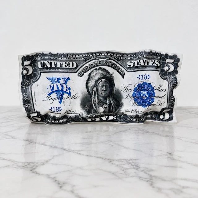 Soyz Bank (1988) - Sculpture Five Dollars – Indian Chief Note – 1899