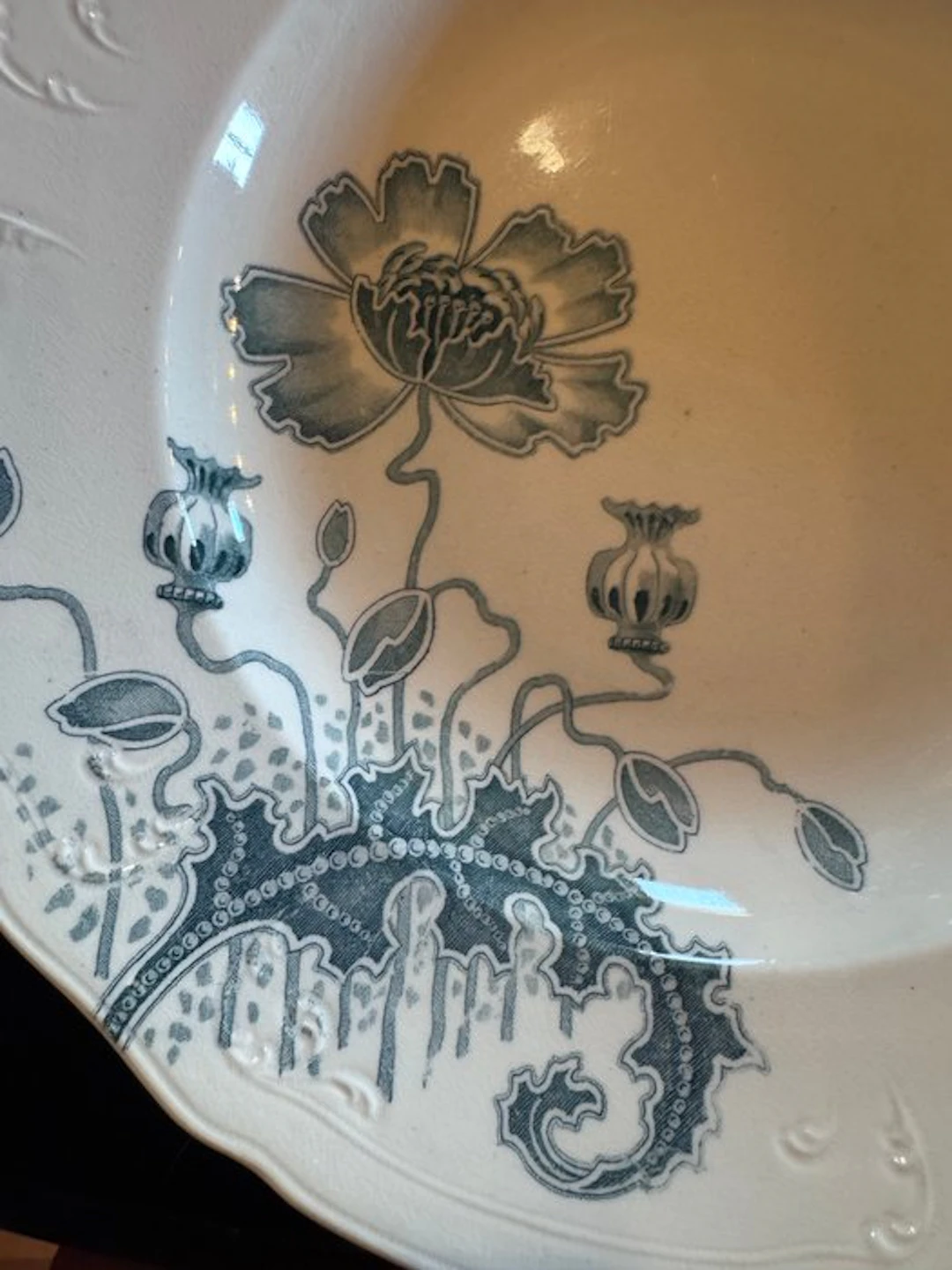 Dinner set for 6 (21) - Ceramic - “Morphée” Art nouveau