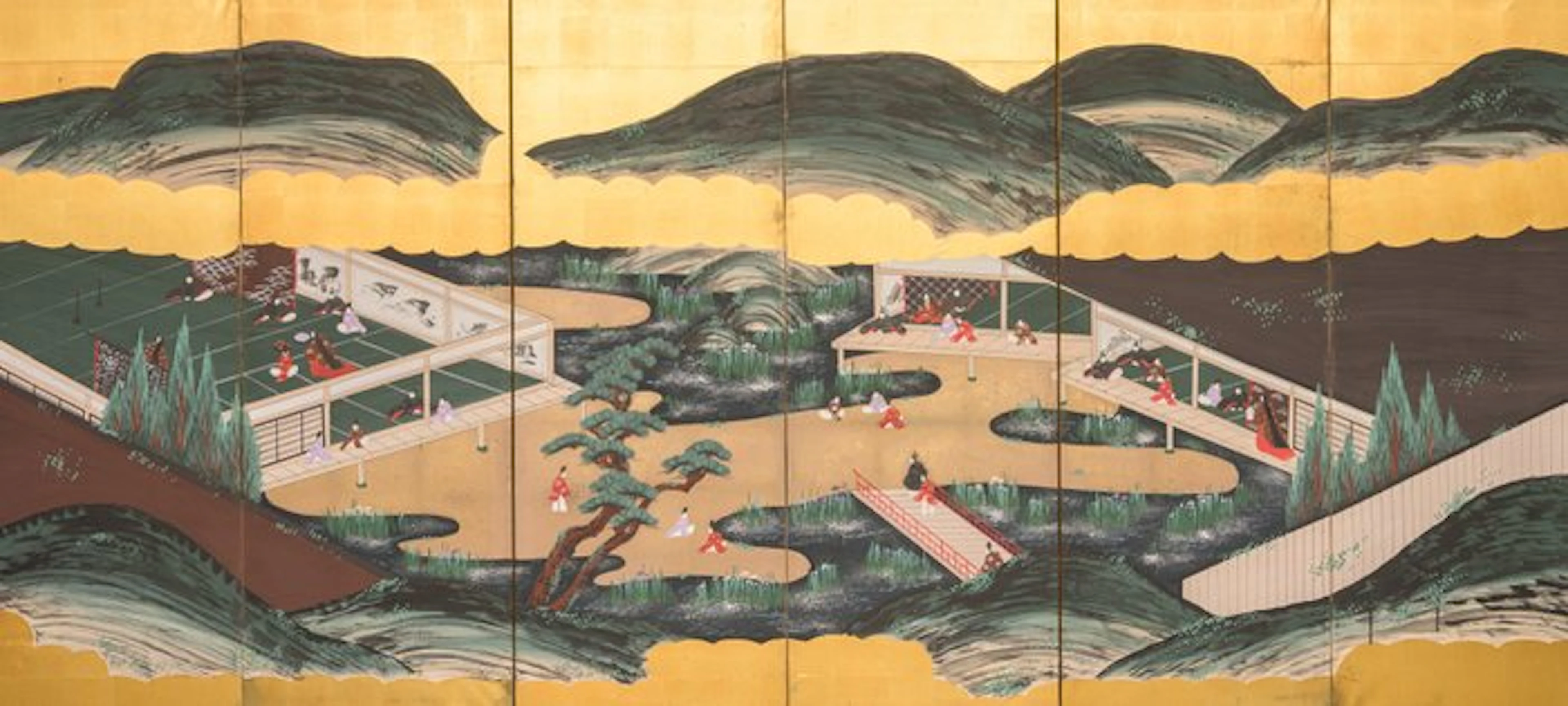 Byôbu 屏風 (folding screen) - Gold leaf