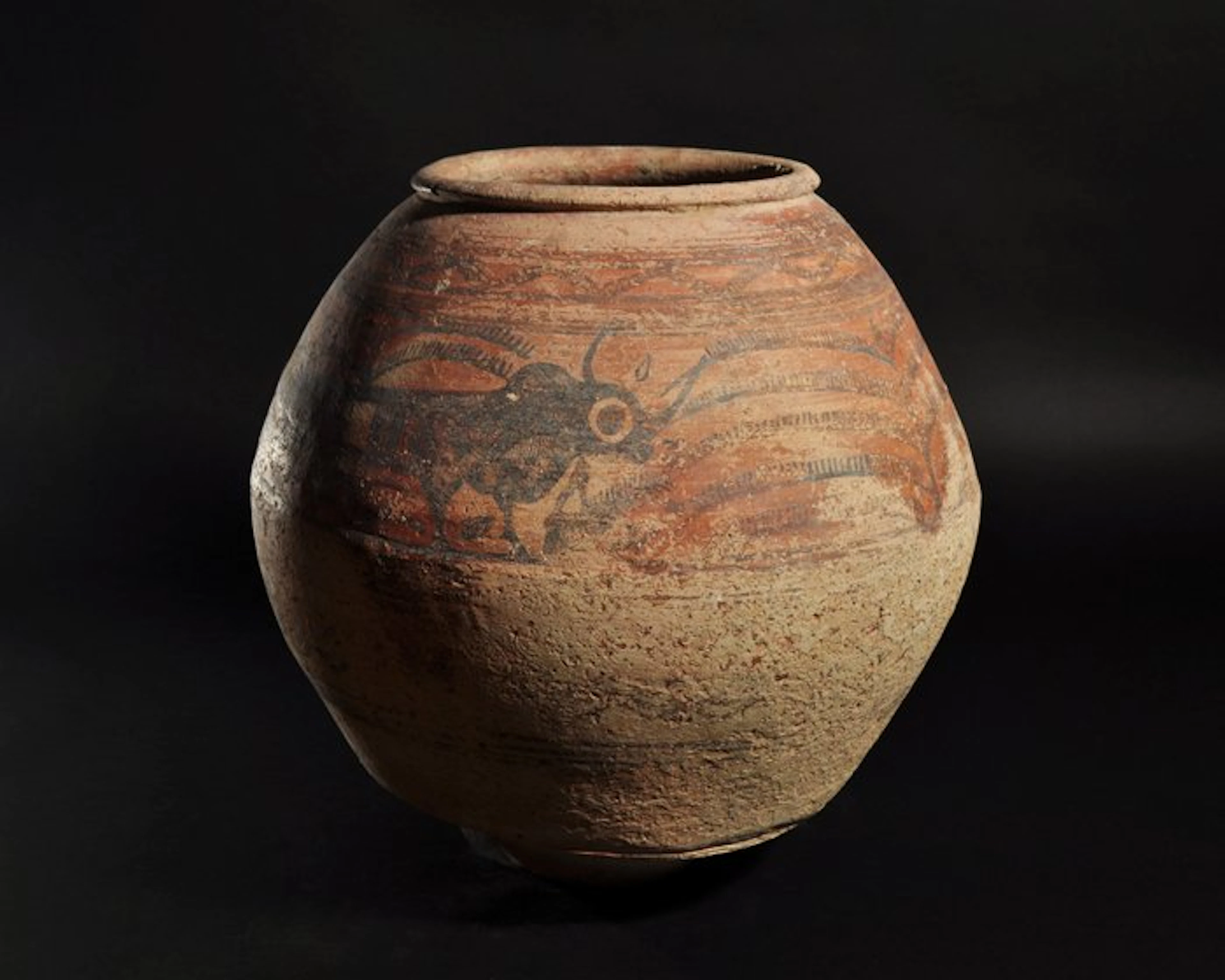 Indus Valley Terracotta Jar depicting zebus with TL test...
