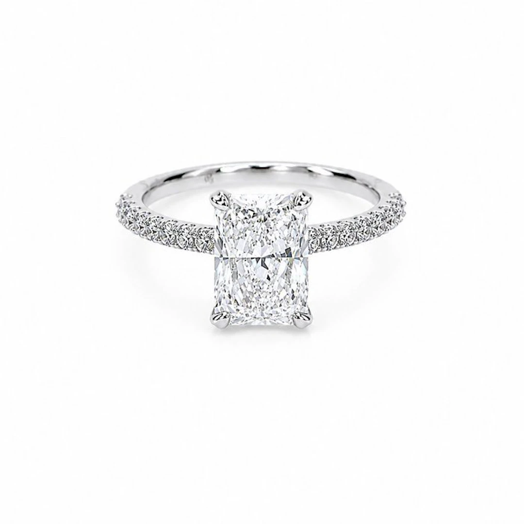 Ring - 18 kt. White gold - 4.02ct. tw. Diamond (Lab-grown) - Diamond