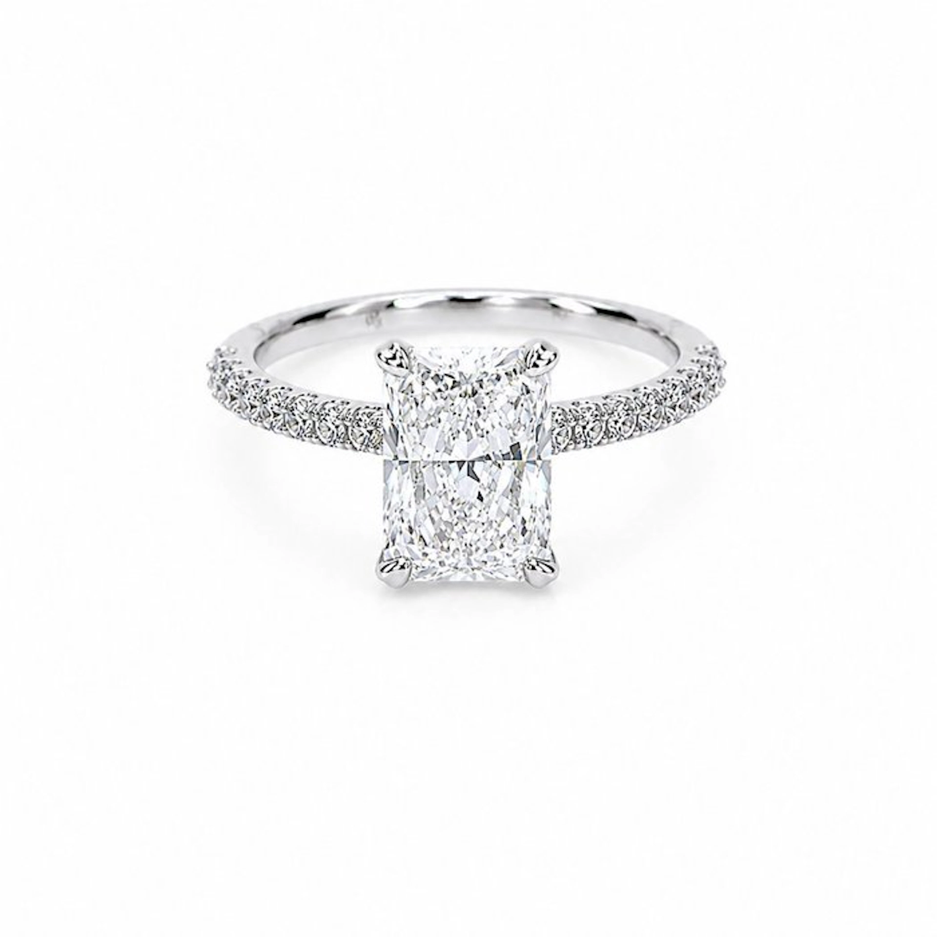 Ring - 18 kt. White gold - 4.02ct. tw. Diamond (Lab-grown) - Diamond