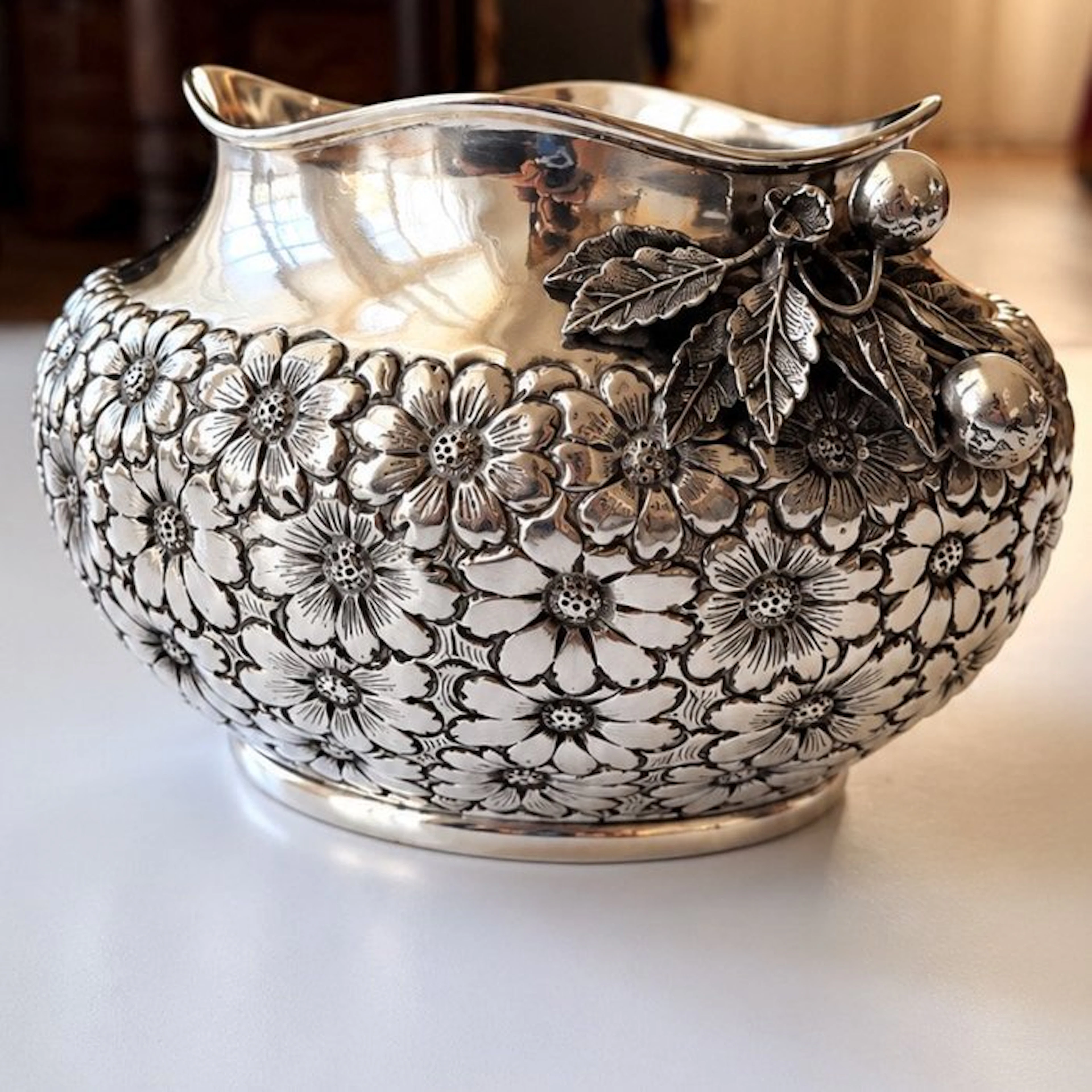 Vase - .900 silver - Vase - Cashpot in silver