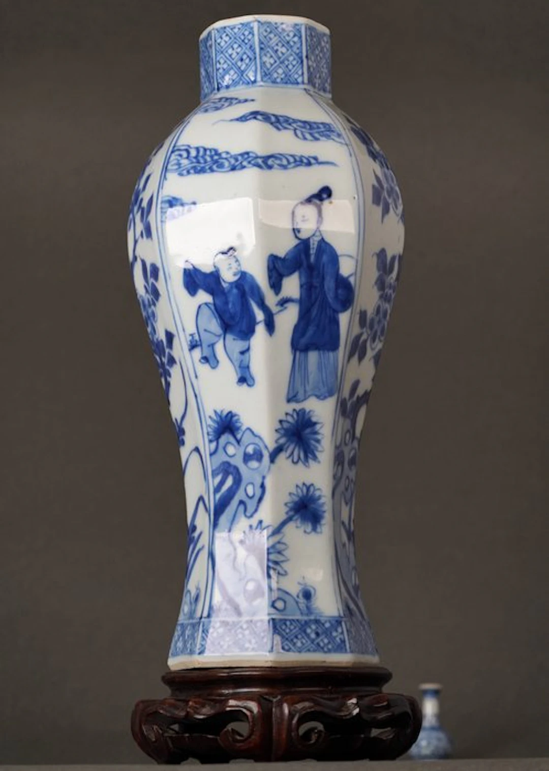 Vase - Porcelain - Ladies with Playful Boys in Clouded...