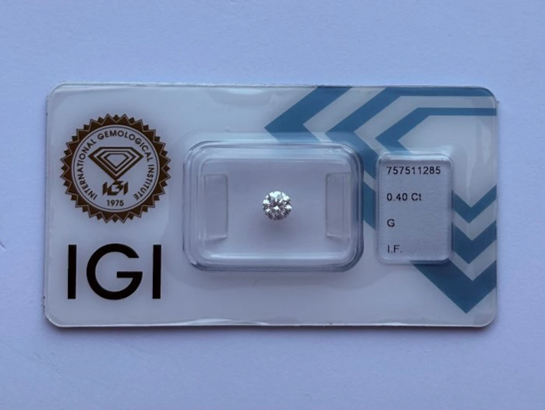1 pcs Diamond (Natural) - 0.40 ct - Round - G - IF...