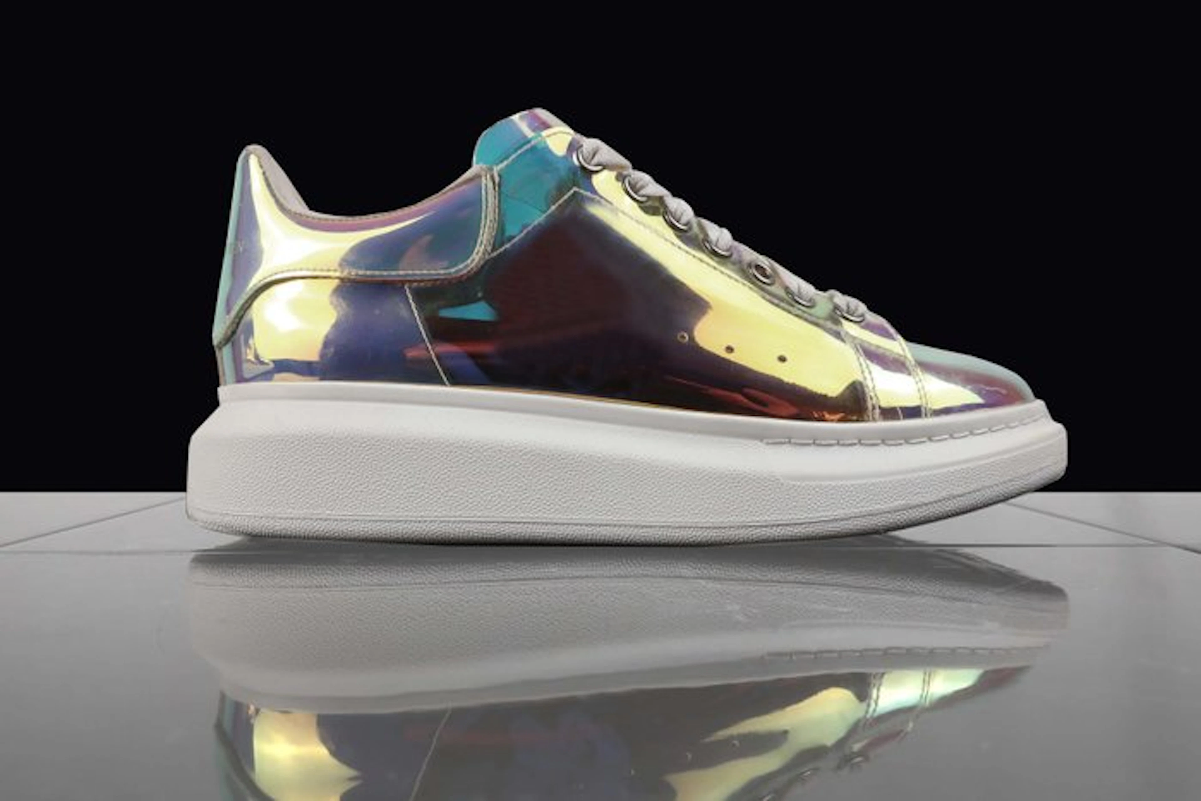 Alexander McQueen - Transparent Iridescent Larry Sneaker...