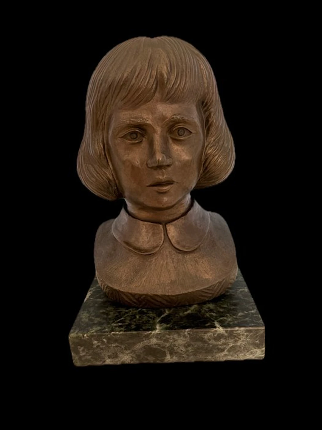 Carlo Fedeli - Statue, Ritratto di bambina - 33 cm - Patinated bronze - 1959