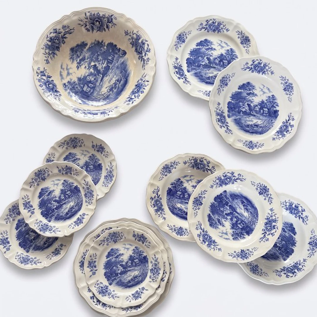 Sarreguemines - Plate (12) - romantic - Earthenware