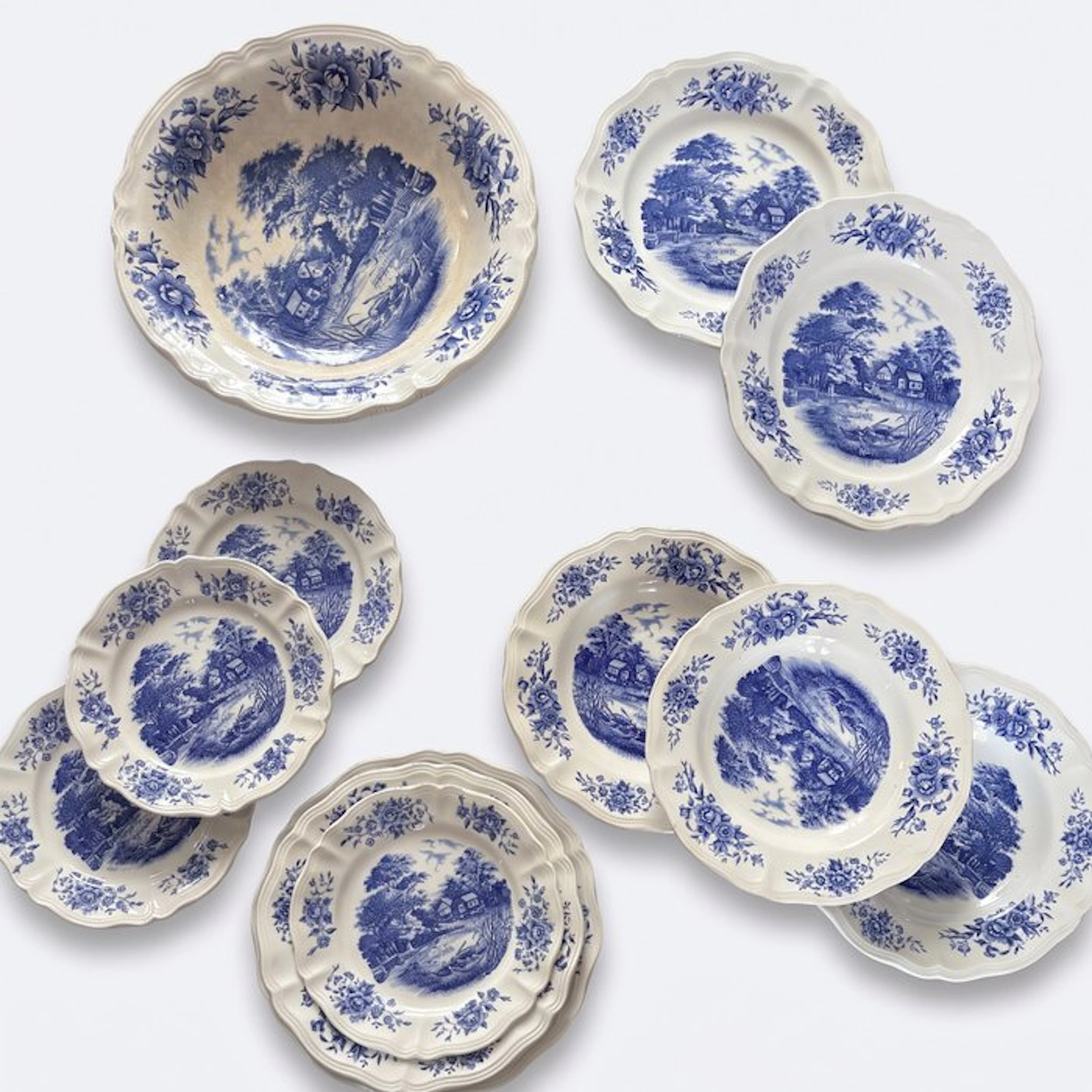 Sarreguemines - Plate (12) - romantic - Earthenware