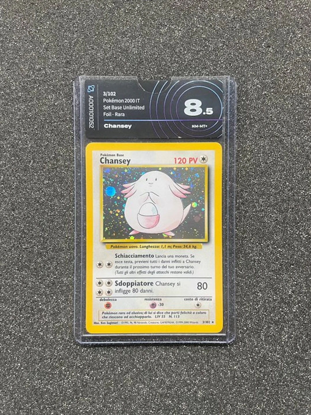 Pokémon - 1 Graded card - Chansey 3/102 Foil - AI grading 8.5 - WOTC