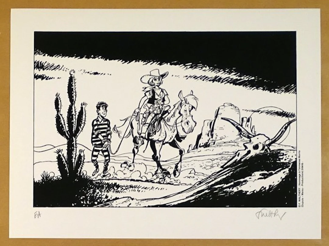 Walthéry, François - 1 Silkscreen - Natacha - Hommage à Morris