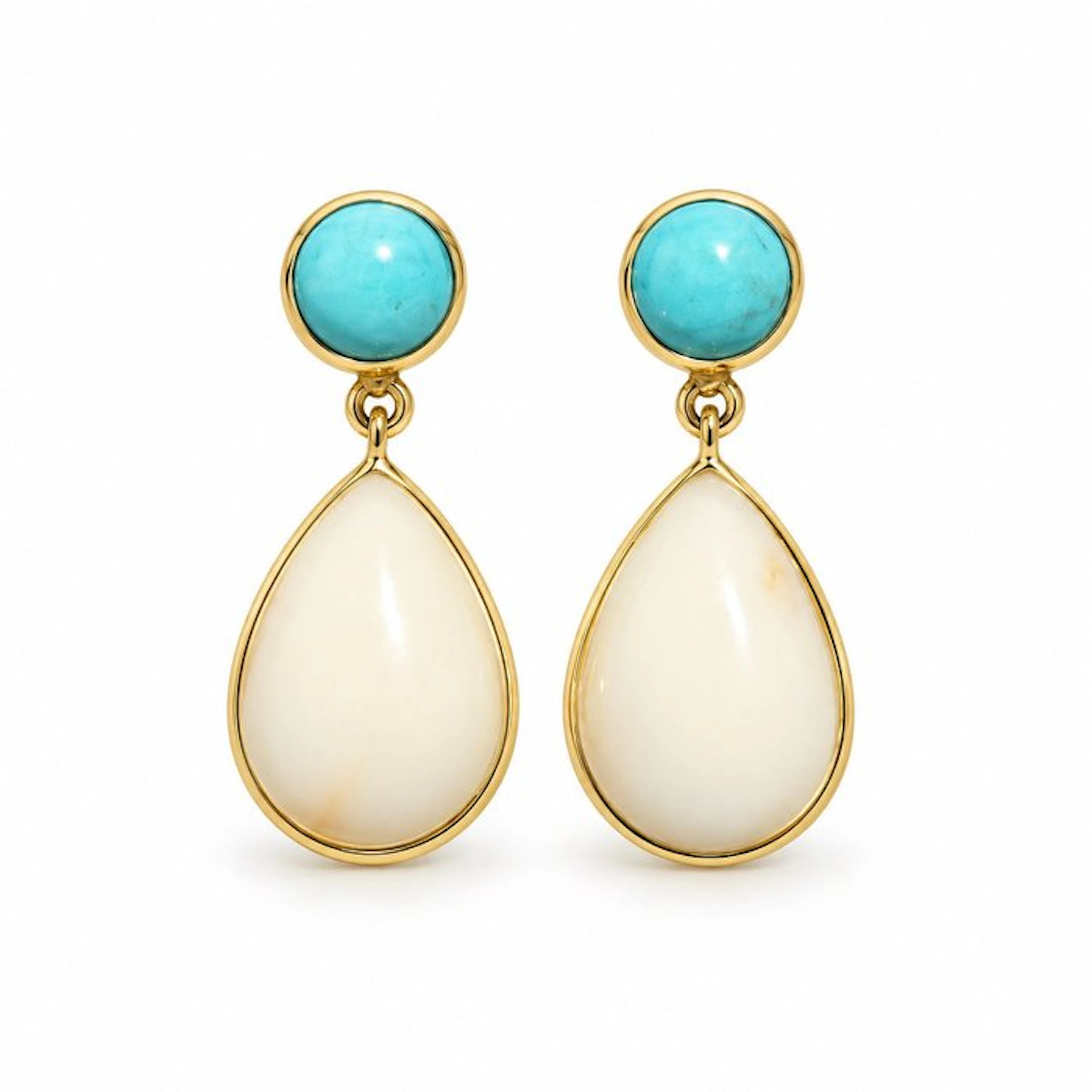 Coral - Silver, Gold-plated - Earrings