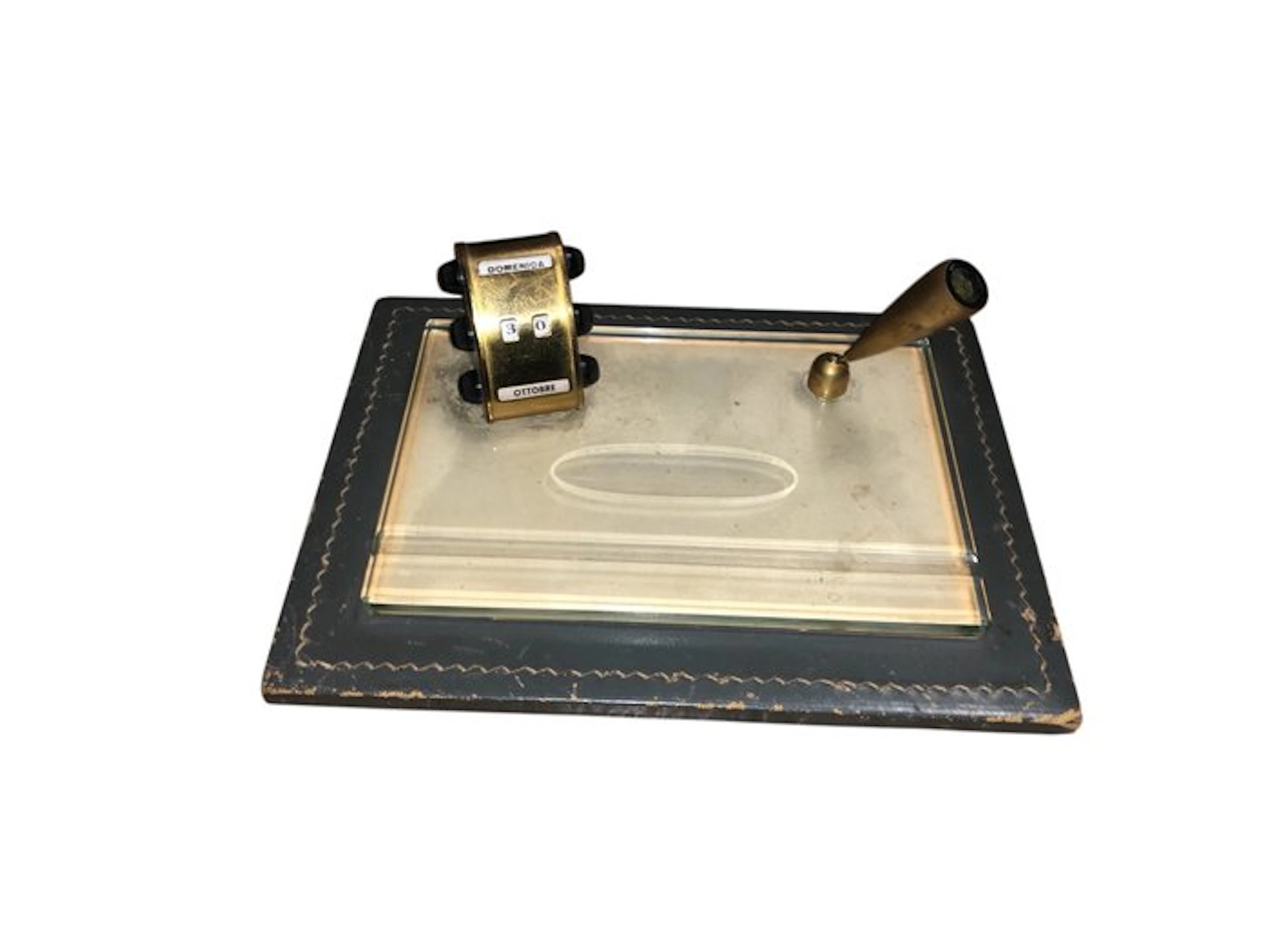 Writing slope - Perpetual calendar - leather - Desk set