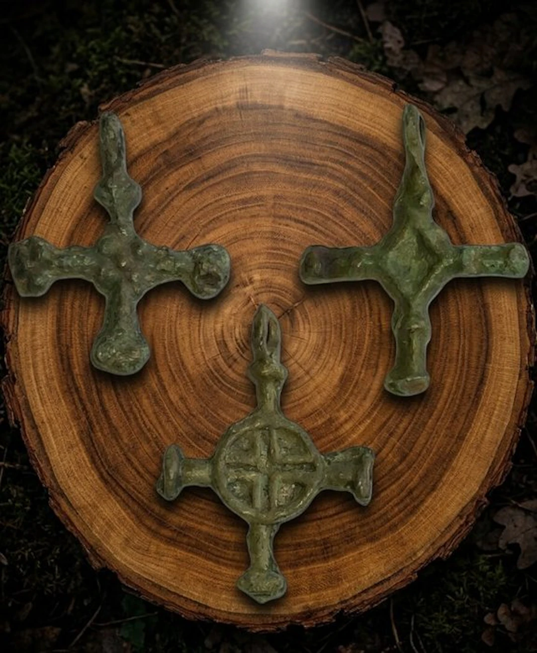 Medieval Bronze Three beautiful little crosses