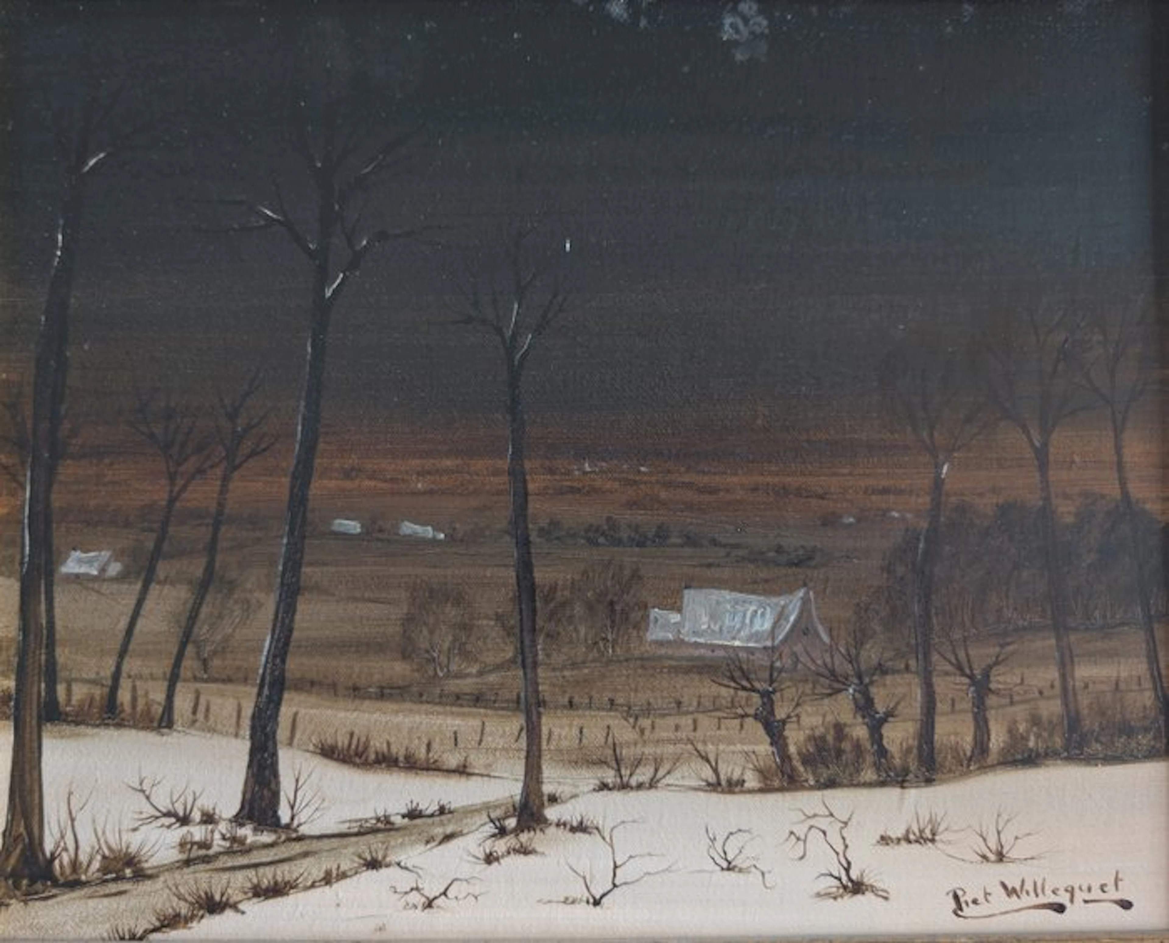 Piet Willequet (1950) - Winteravond in de Vlaamse Ardennen