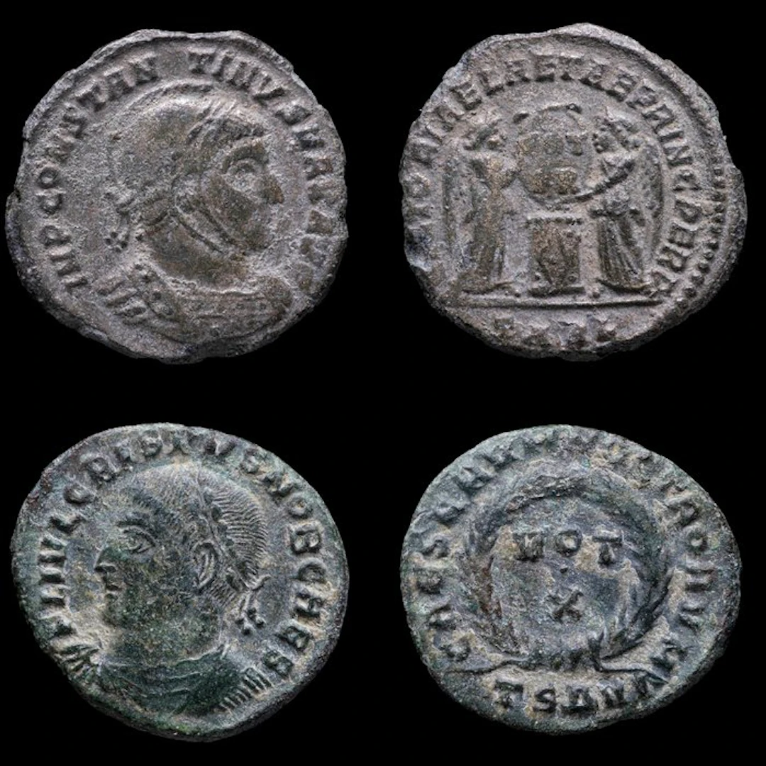 Roman Empire. Constantine I & Crispus. 2 Coins Lot. (No reserve price)