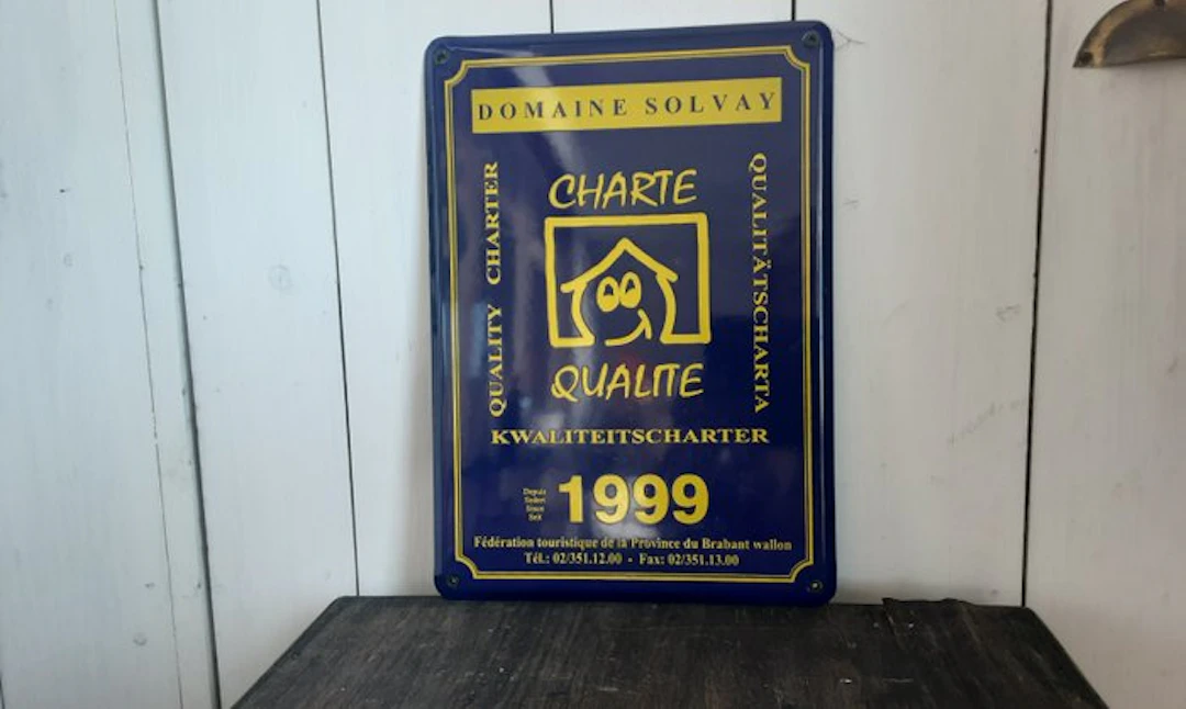 "Domaine Solvay", "Quality Charter" - Sign - Enamel