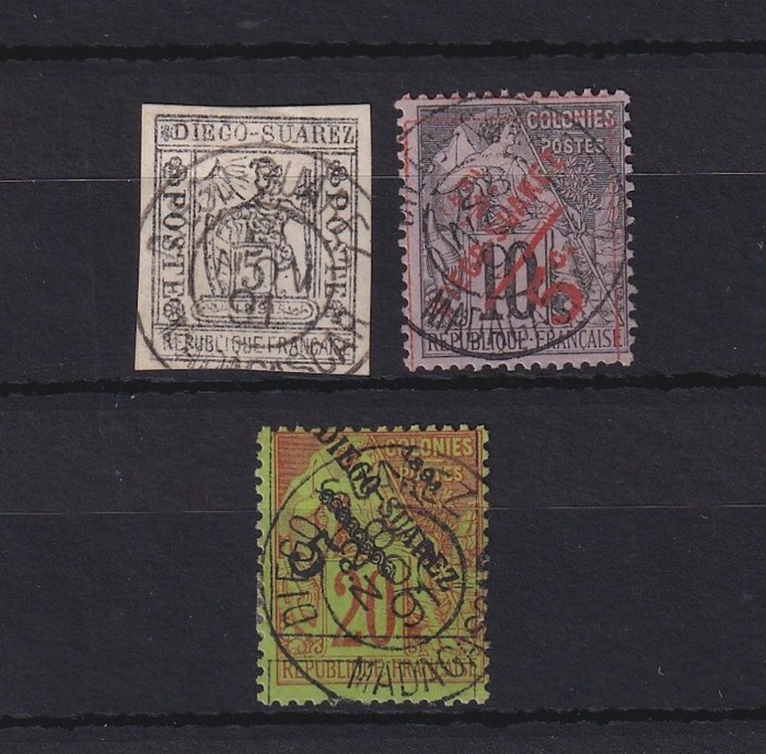 Diego Suarez 1891 - superbe série de timbres - Yvert n°10/12