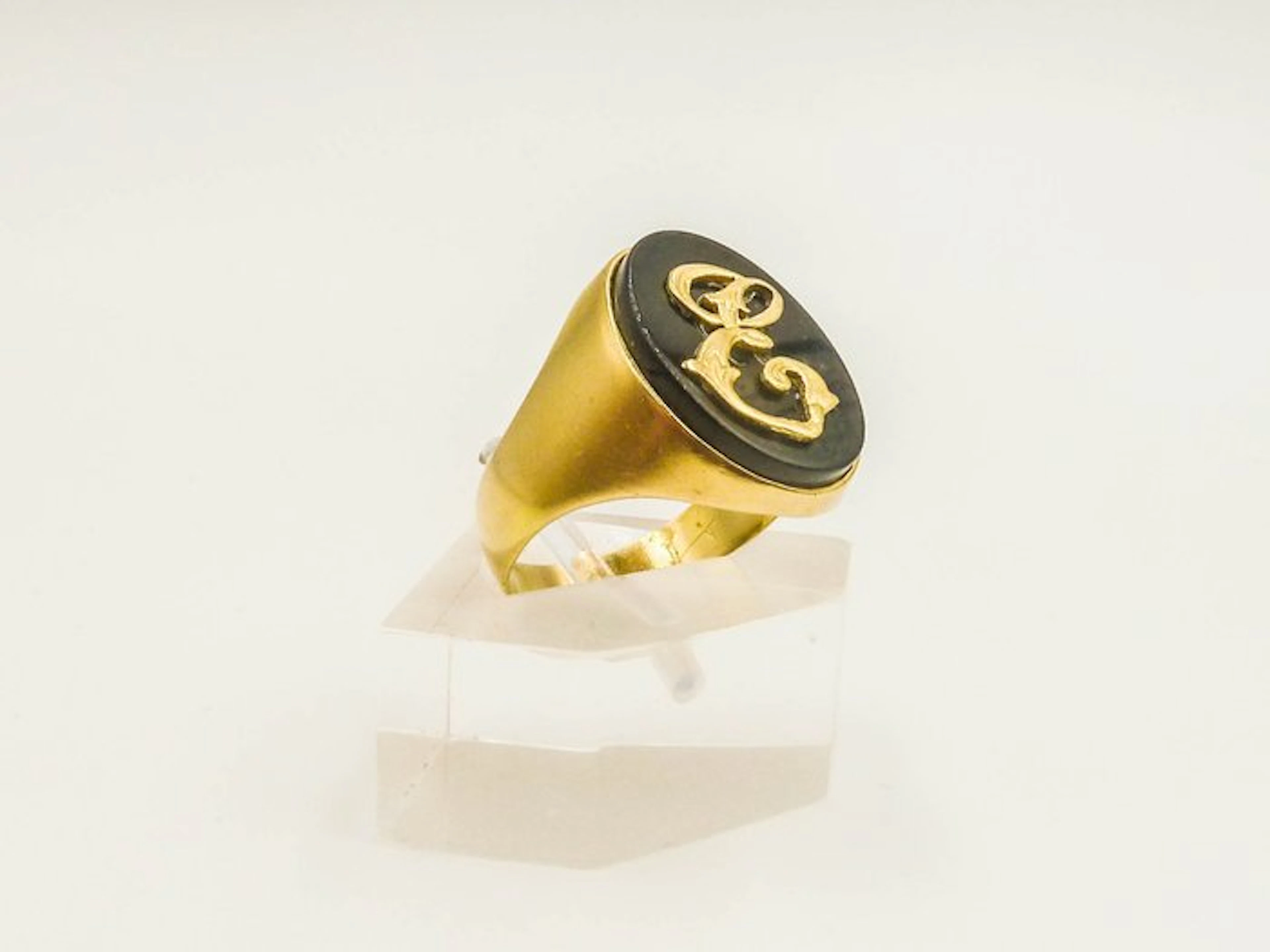 Ring - 18 kt. Yellow gold - Onyx