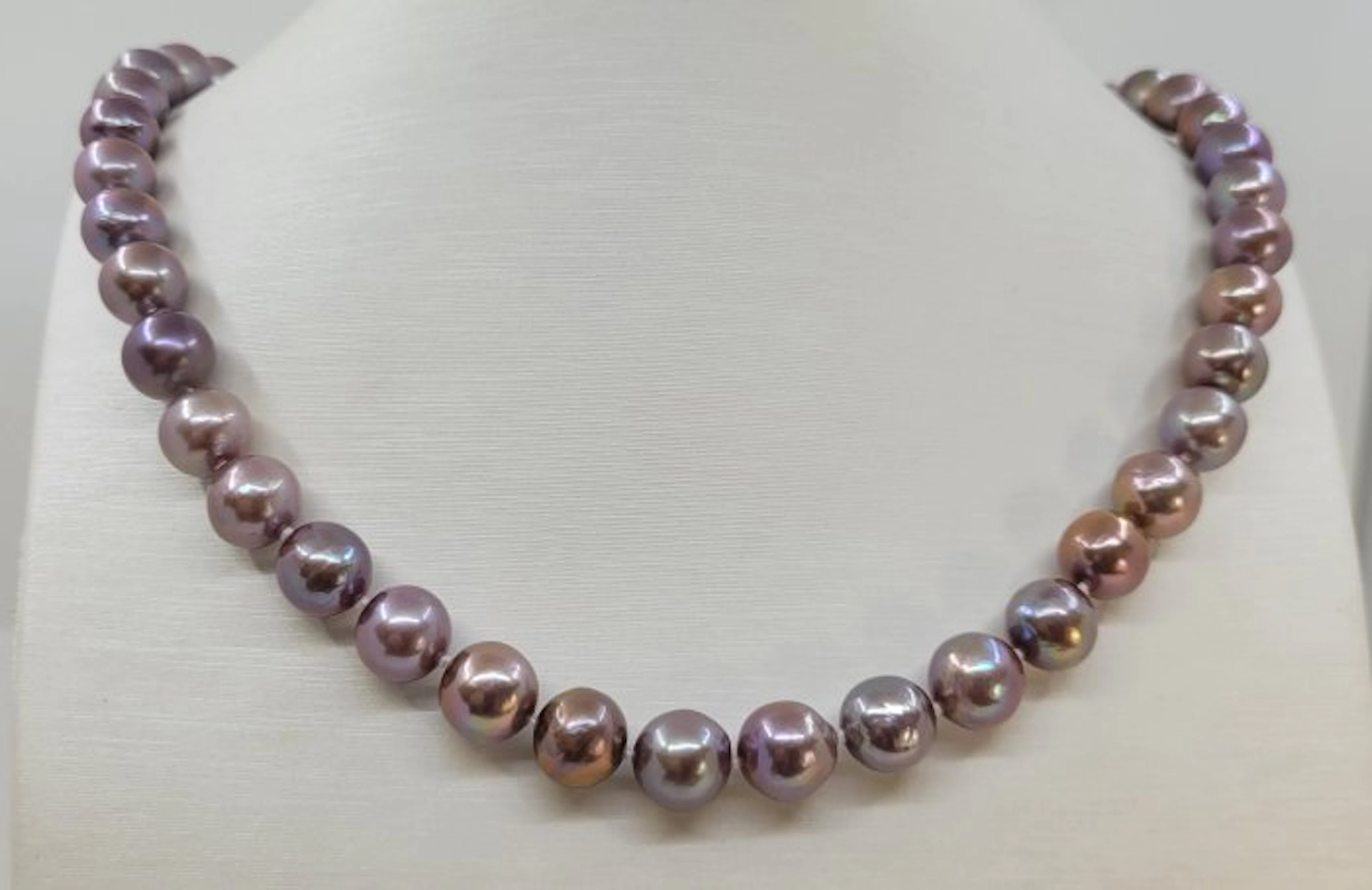 No reserve price - Necklace 9x10mm Bronze Edison Pearls