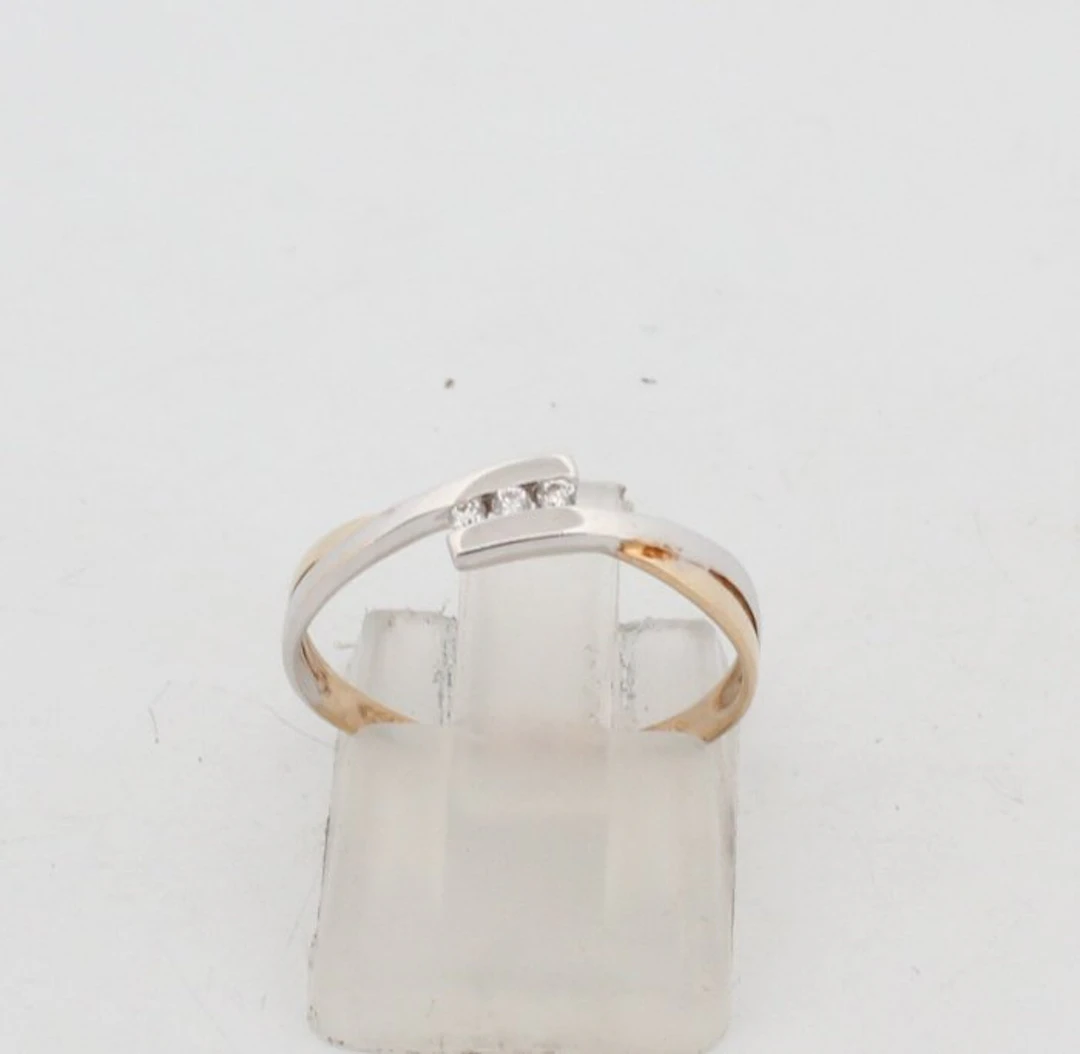 No reserve price - Ring - 9 kt. Yellow gold, White gold Diamond (Natural)