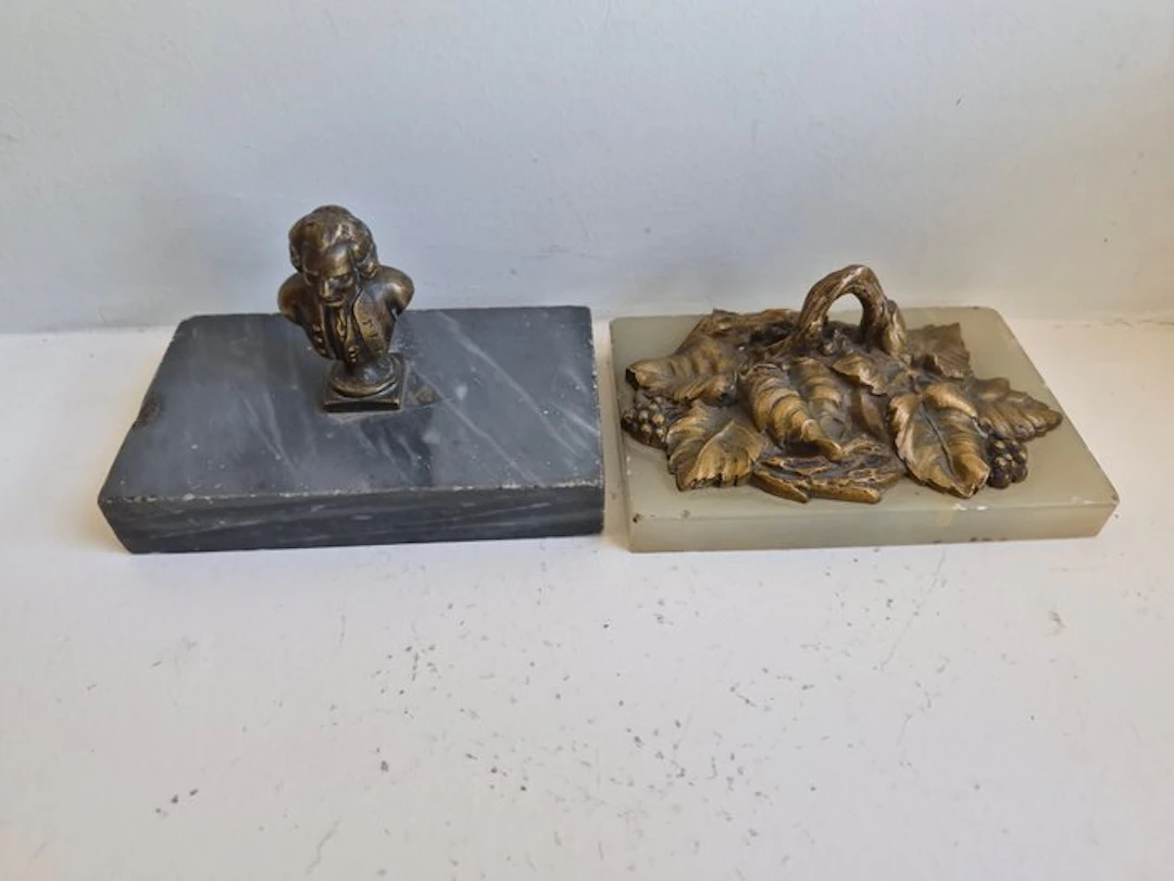 Paperweight (2) - Bronze, Marble, Onyx