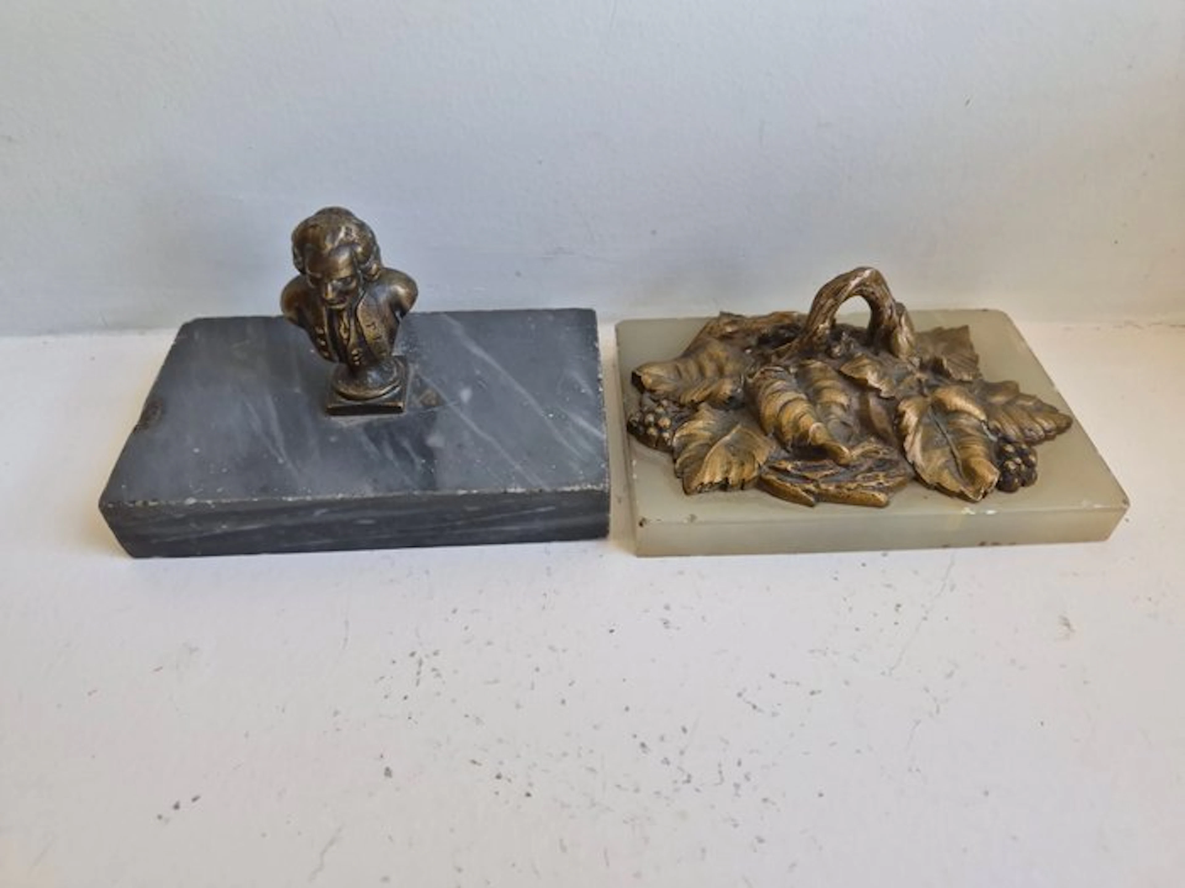 Paperweight (2) - Bronze, Marble, Onyx