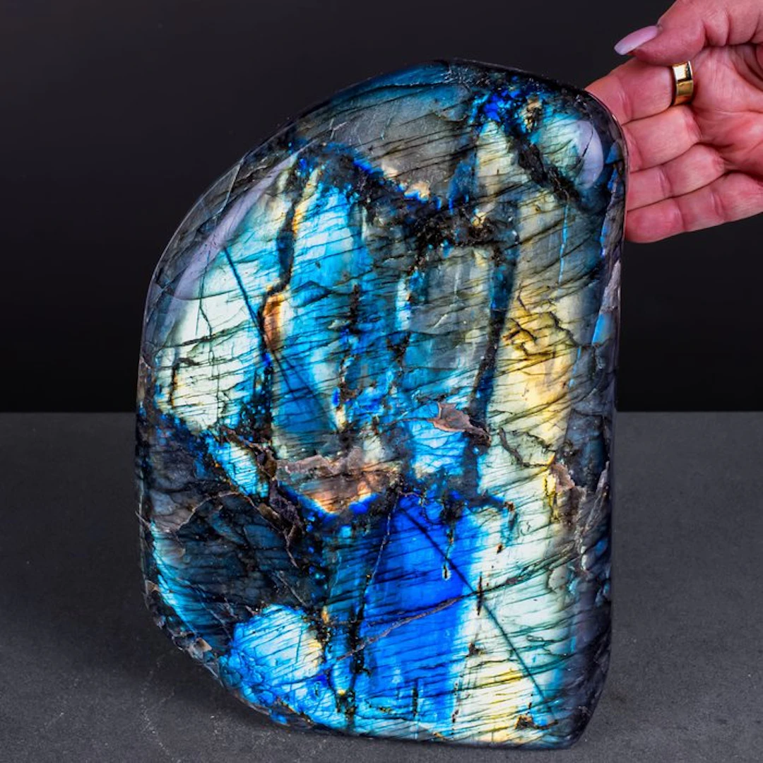 Natural labradorite freeform from Madagascar –...